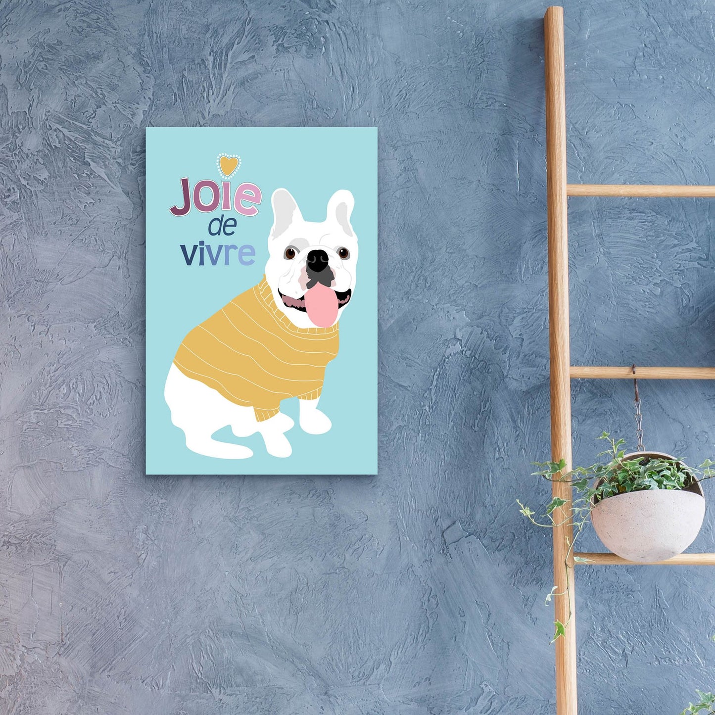 Epic Art 'French Bulldog Joie De Vivre' by Ginger Oliphant, Acrylic Glass Wall Art,16x24