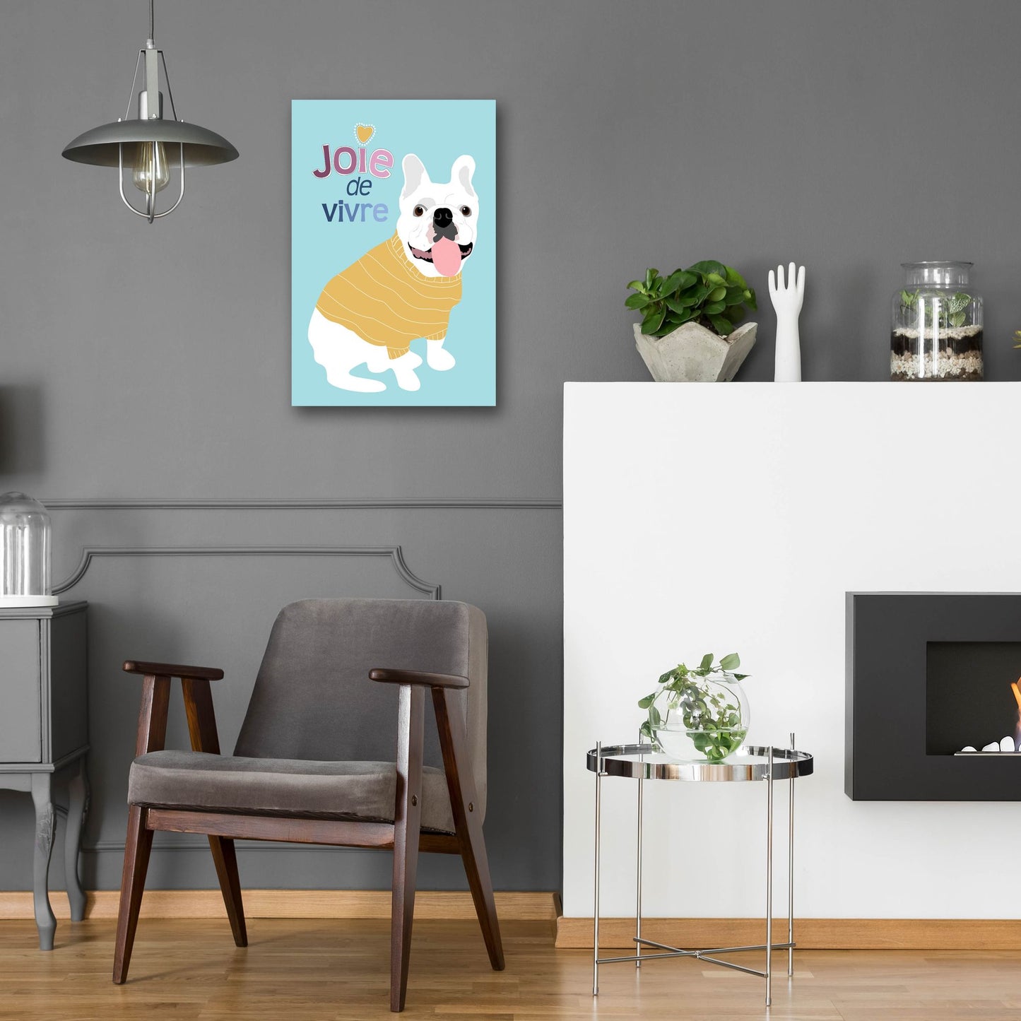 Epic Art 'French Bulldog Joie De Vivre' by Ginger Oliphant, Acrylic Glass Wall Art,16x24