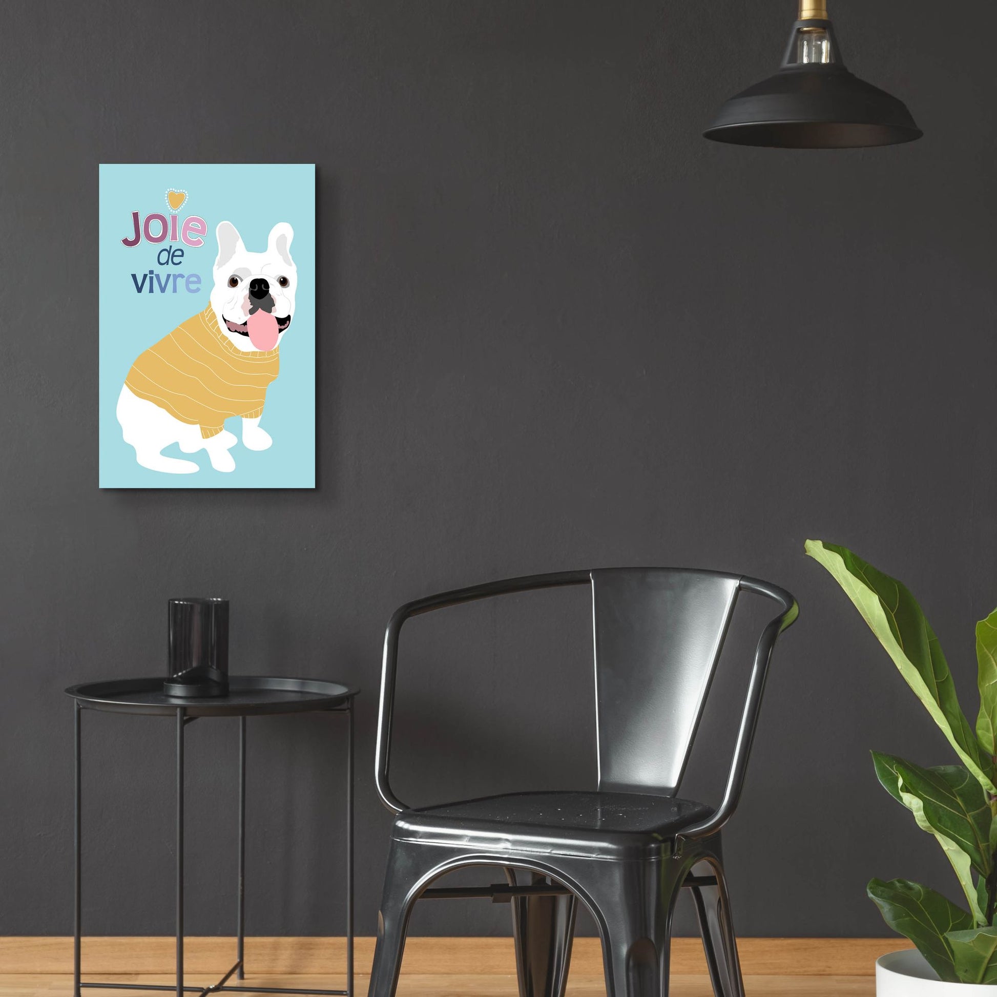 Epic Art 'French Bulldog Joie De Vivre' by Ginger Oliphant, Acrylic Glass Wall Art,16x24