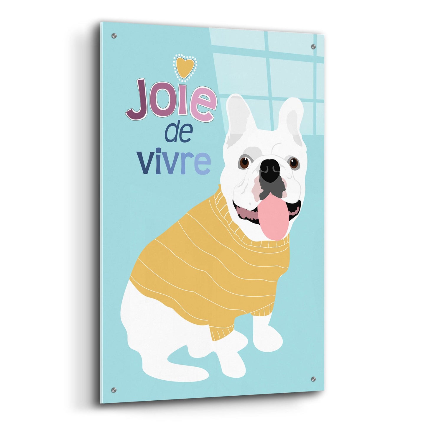 Epic Art 'French Bulldog Joie De Vivre' by Ginger Oliphant, Acrylic Glass Wall Art,24x36