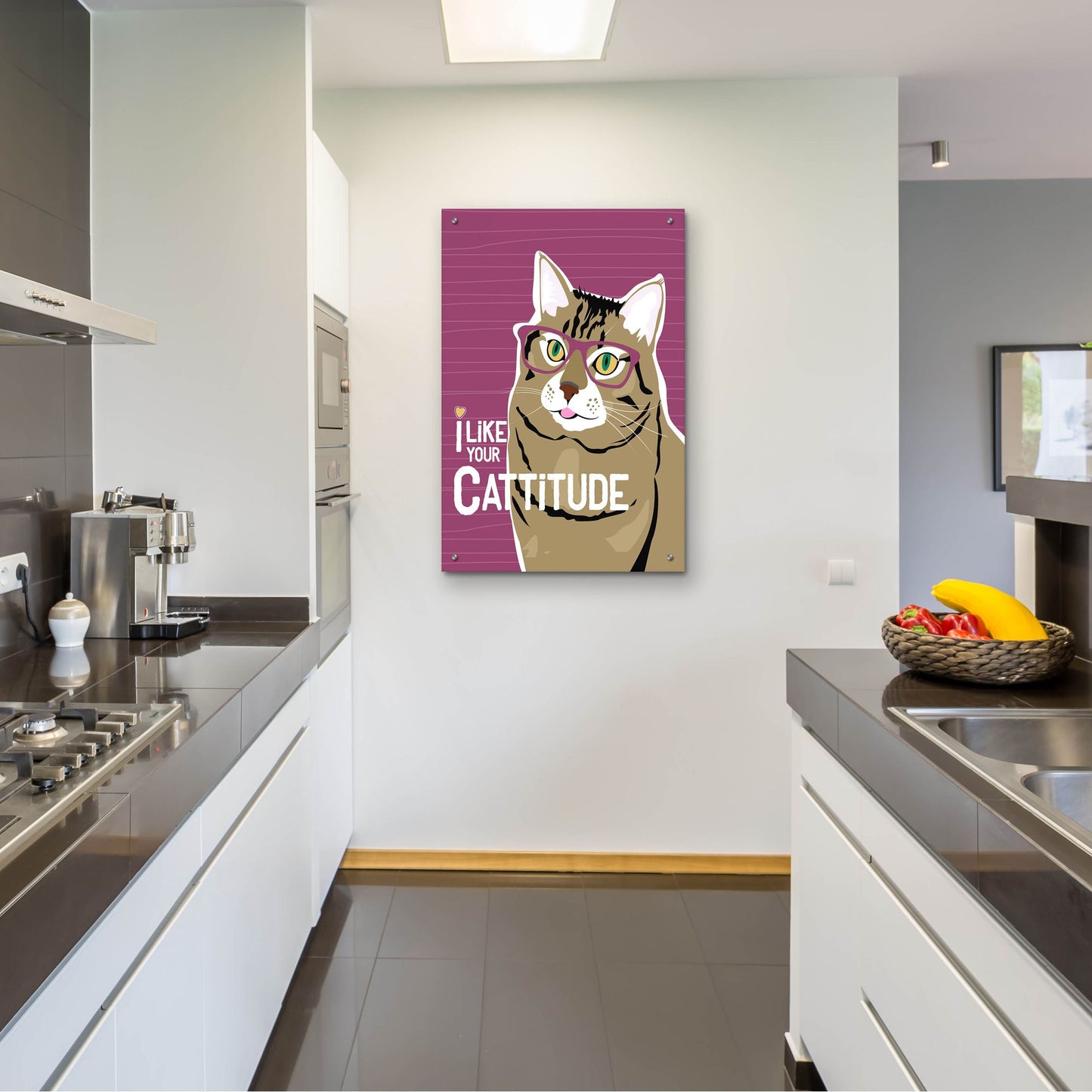 Epic Art 'I Like Your Cattitude' by Ginger Oliphant, Acrylic Glass Wall Art,24x36