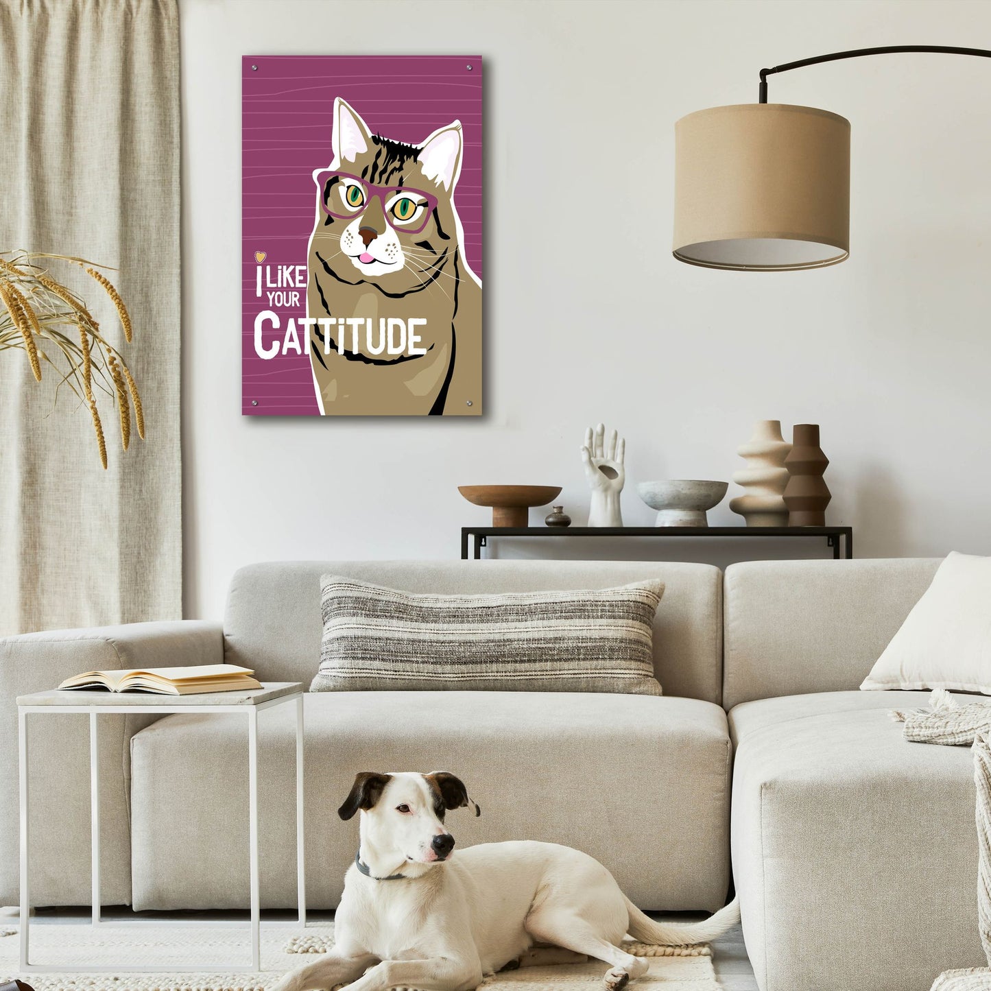 Epic Art 'I Like Your Cattitude' by Ginger Oliphant, Acrylic Glass Wall Art,24x36