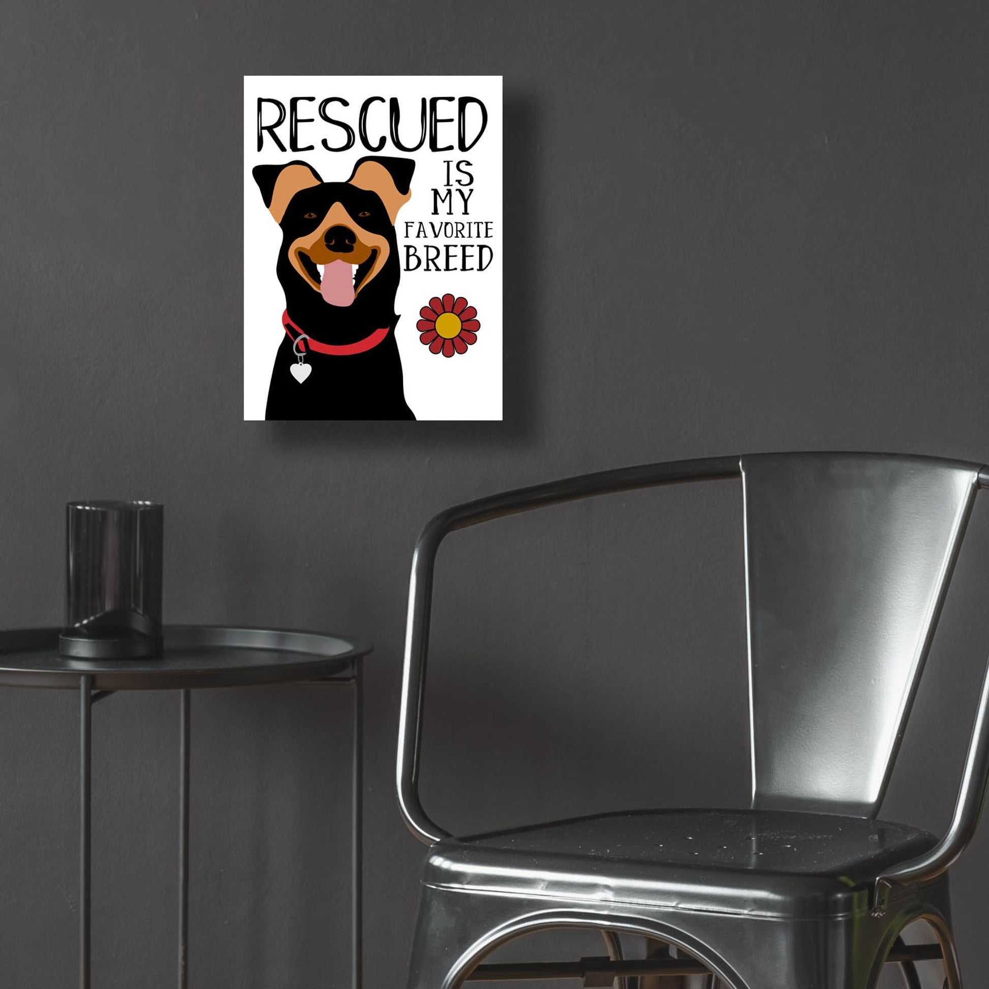 Epic Art 'Rescued Is My Favorite Breed' by Ginger Oliphant, Acrylic Glass Wall Art,12x16