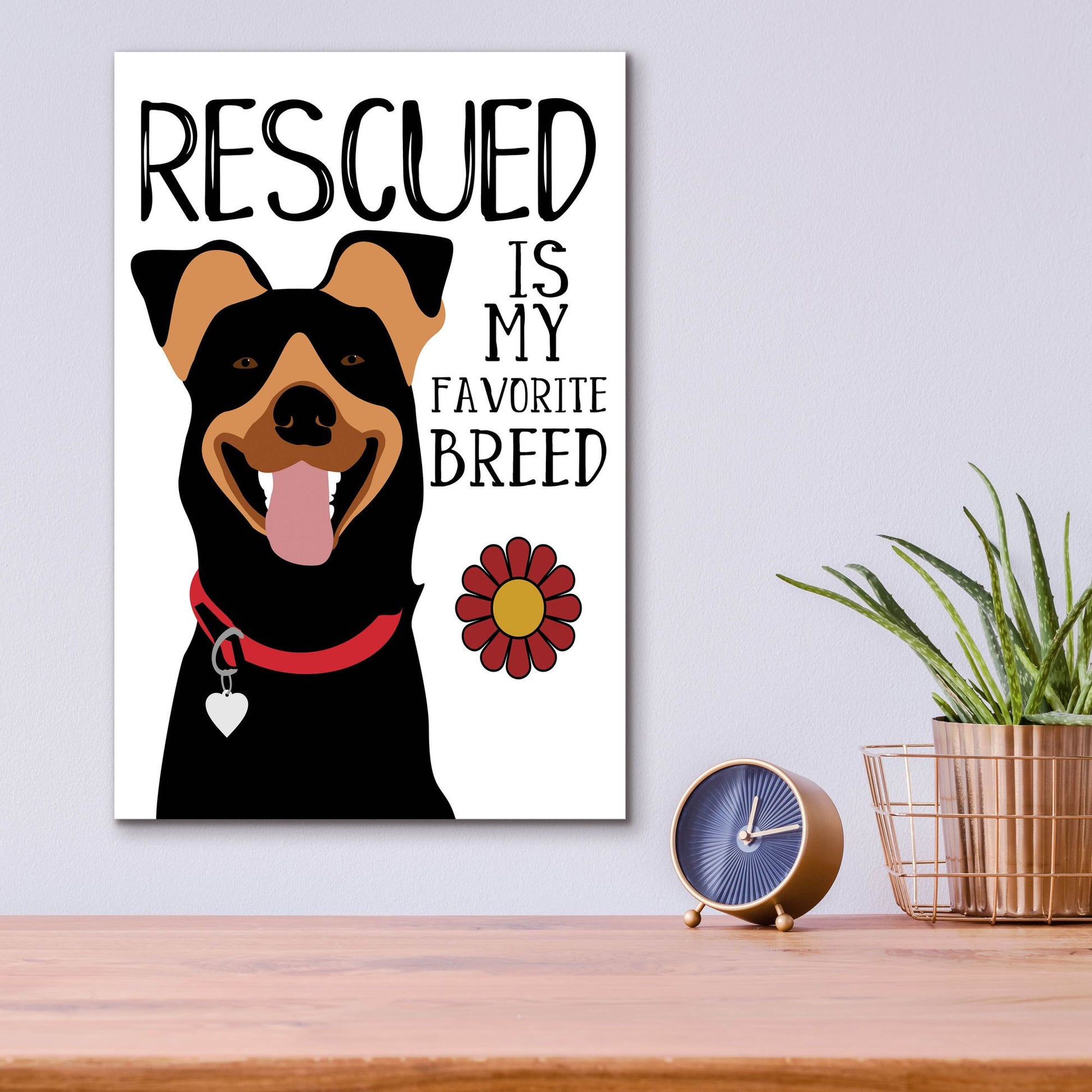 Epic Art 'Rescued Is My Favorite Breed' by Ginger Oliphant, Acrylic Glass Wall Art,12x16