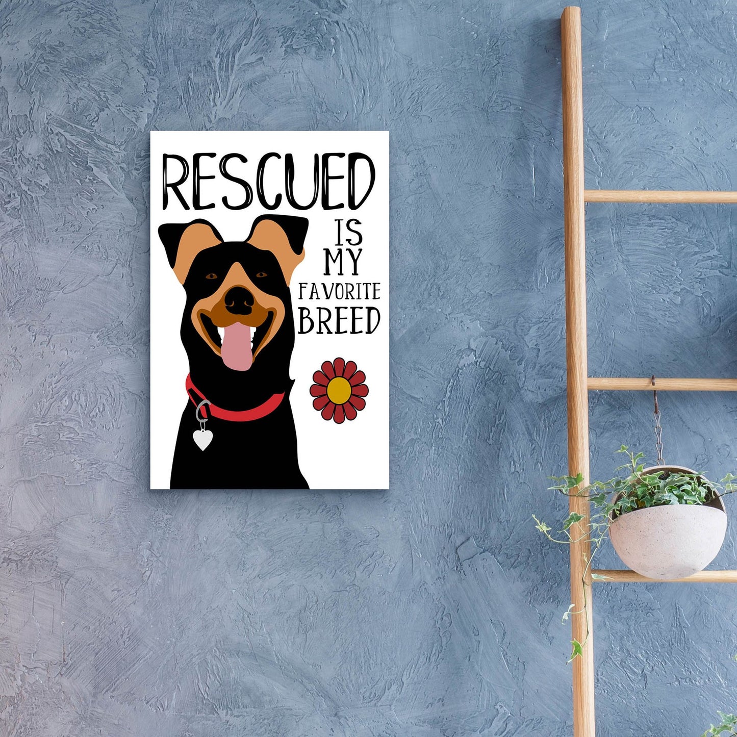 Epic Art 'Rescued Is My Favorite Breed' by Ginger Oliphant, Acrylic Glass Wall Art,16x24