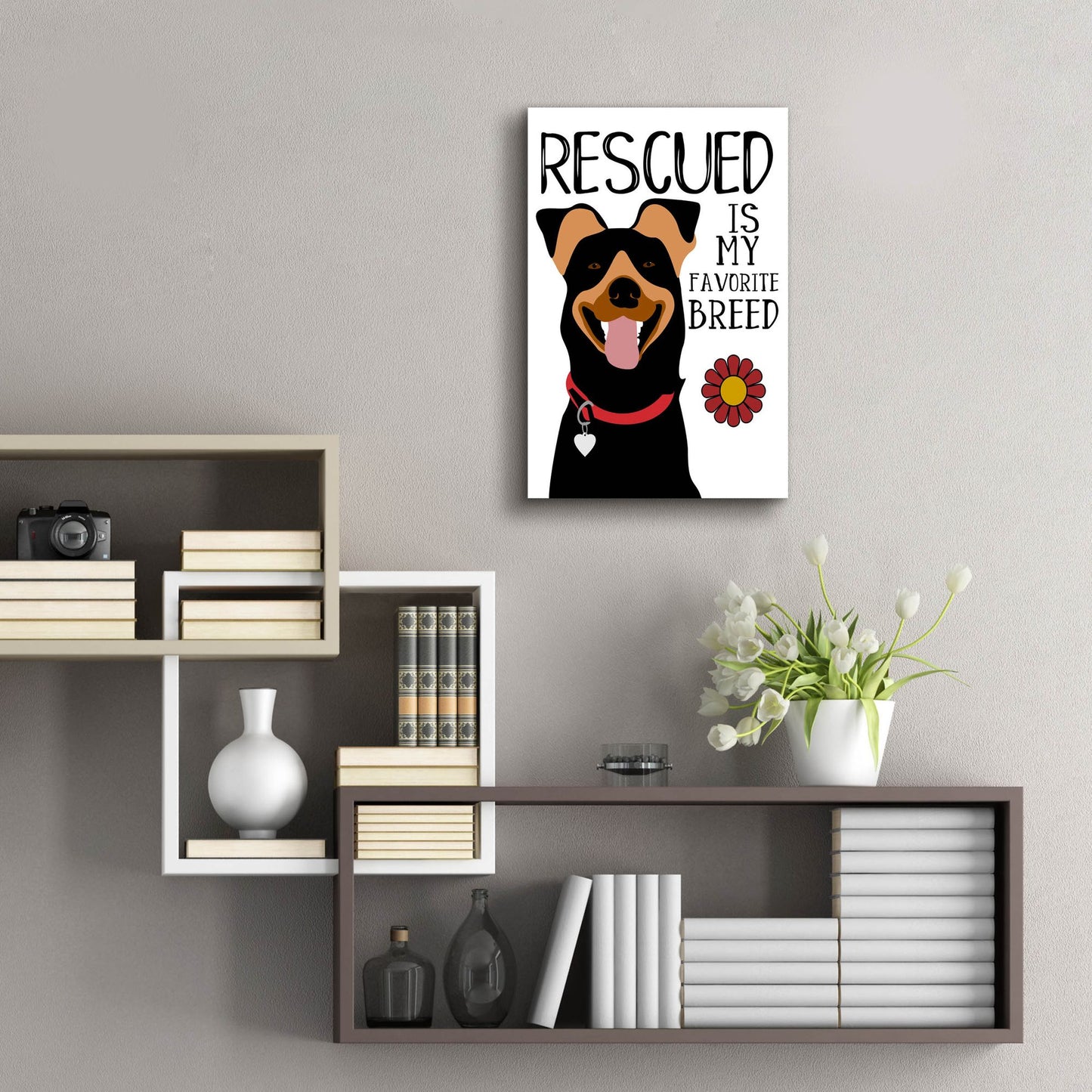 Epic Art 'Rescued Is My Favorite Breed' by Ginger Oliphant, Acrylic Glass Wall Art,16x24