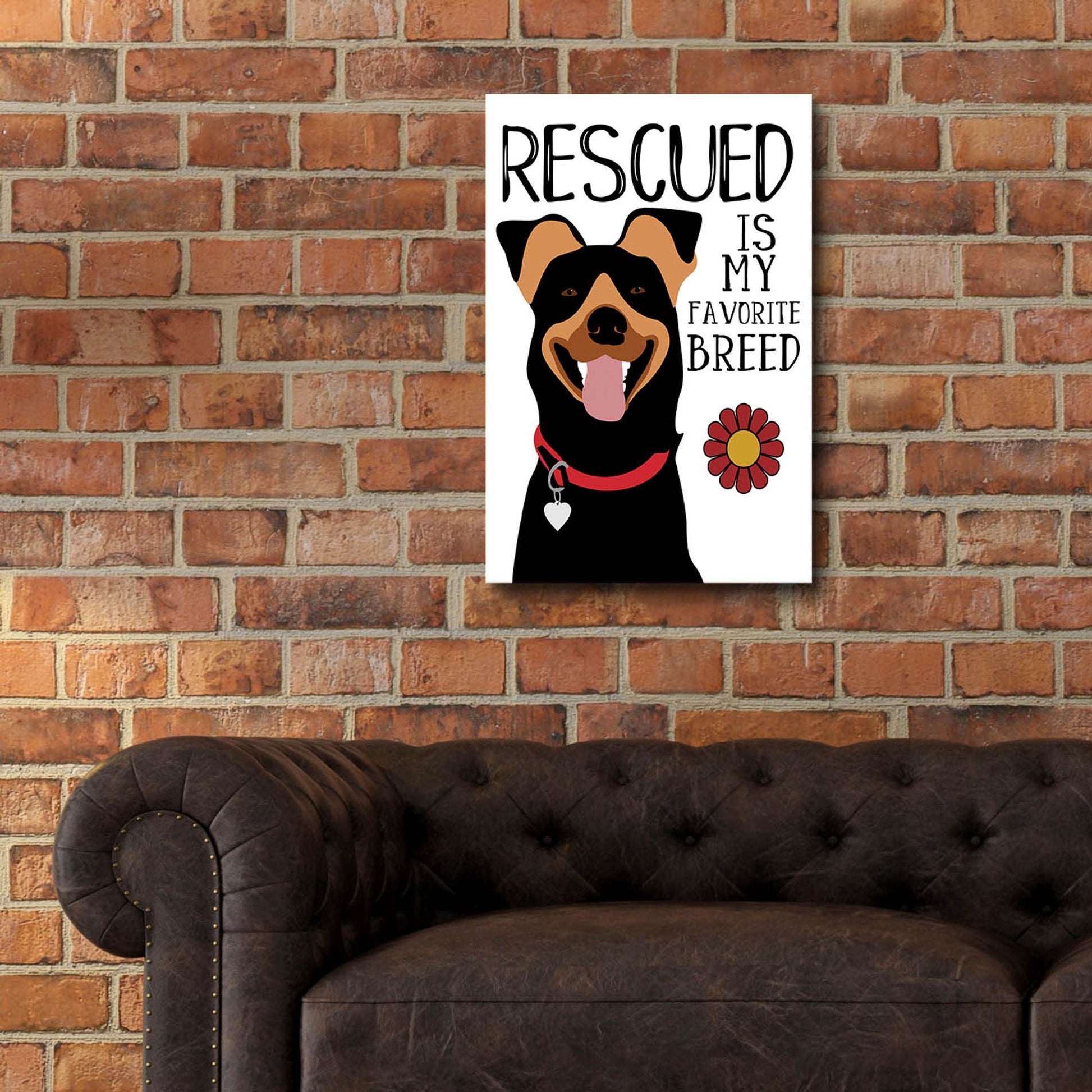 Epic Art 'Rescued Is My Favorite Breed' by Ginger Oliphant, Acrylic Glass Wall Art,16x24