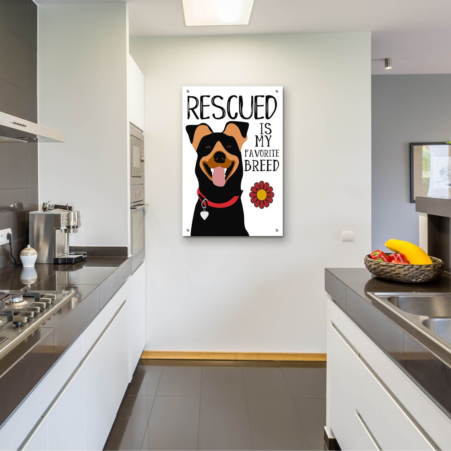 Epic Art 'Rescued Is My Favorite Breed' by Ginger Oliphant, Acrylic Glass Wall Art,24x36