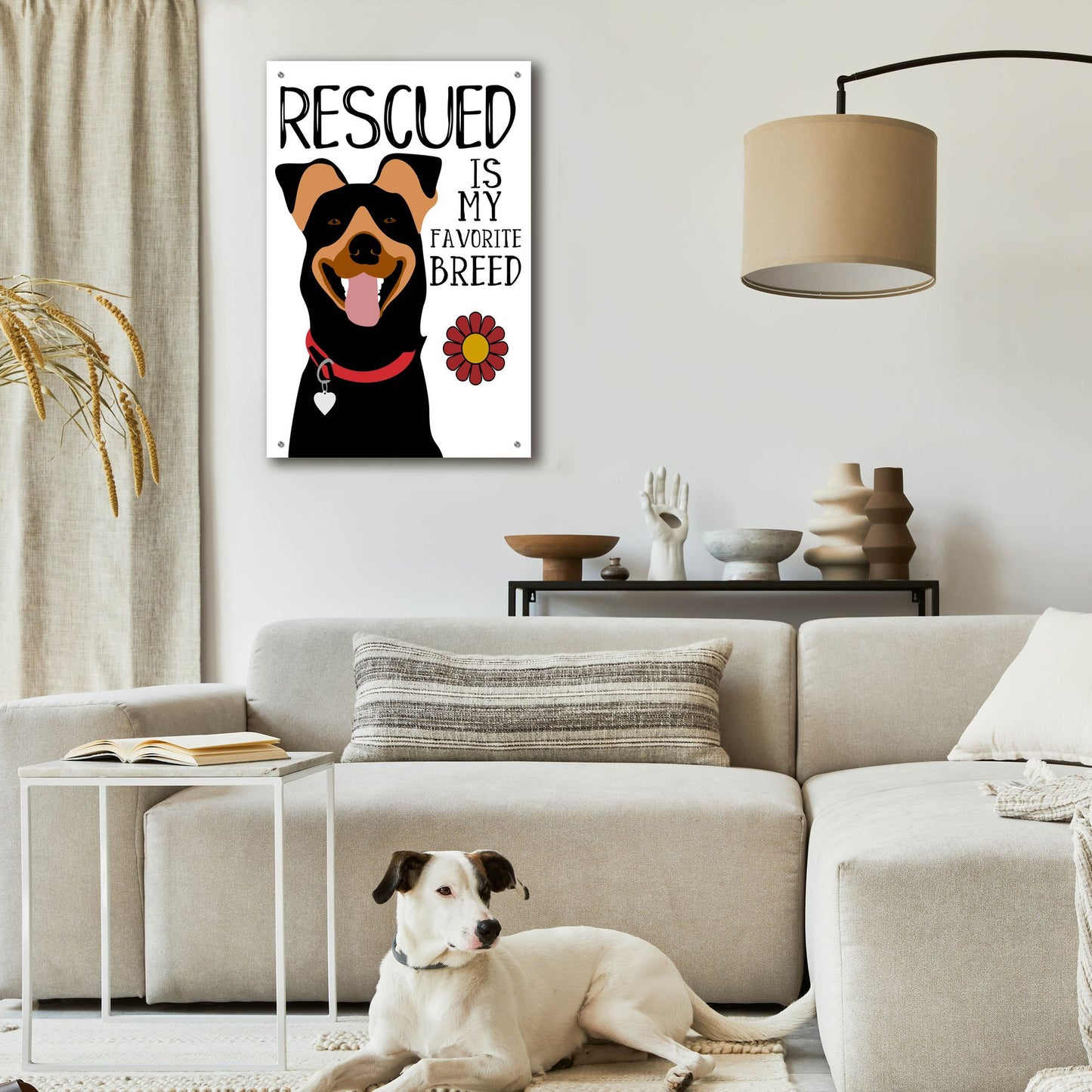 Epic Art 'Rescued Is My Favorite Breed' by Ginger Oliphant, Acrylic Glass Wall Art,24x36