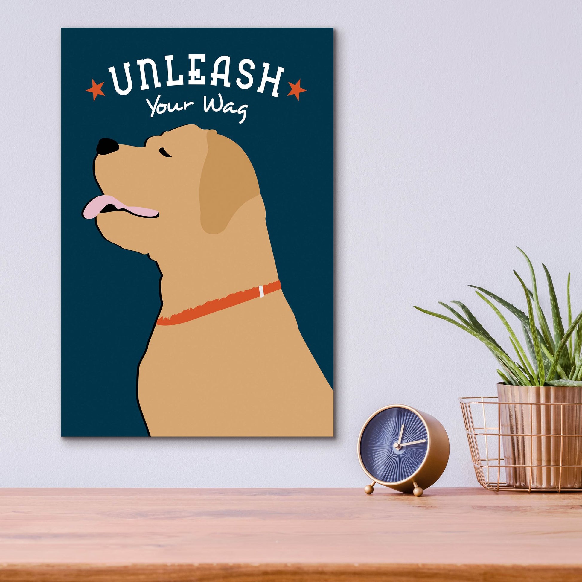 Epic Art 'Unleash Your Wag' by Ginger Oliphant, Acrylic Glass Wall Art,12x16