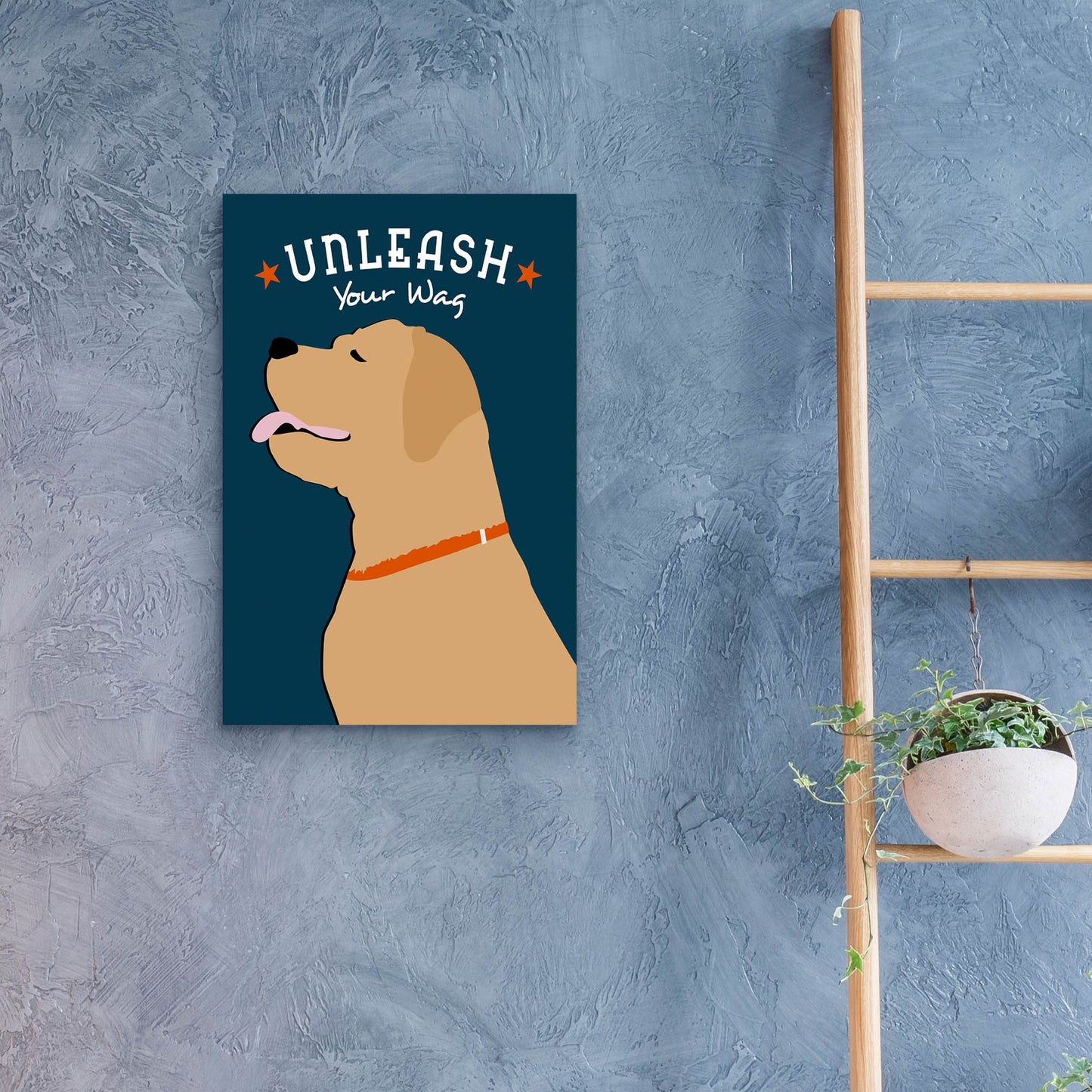 Epic Art 'Unleash Your Wag' by Ginger Oliphant, Acrylic Glass Wall Art,16x24