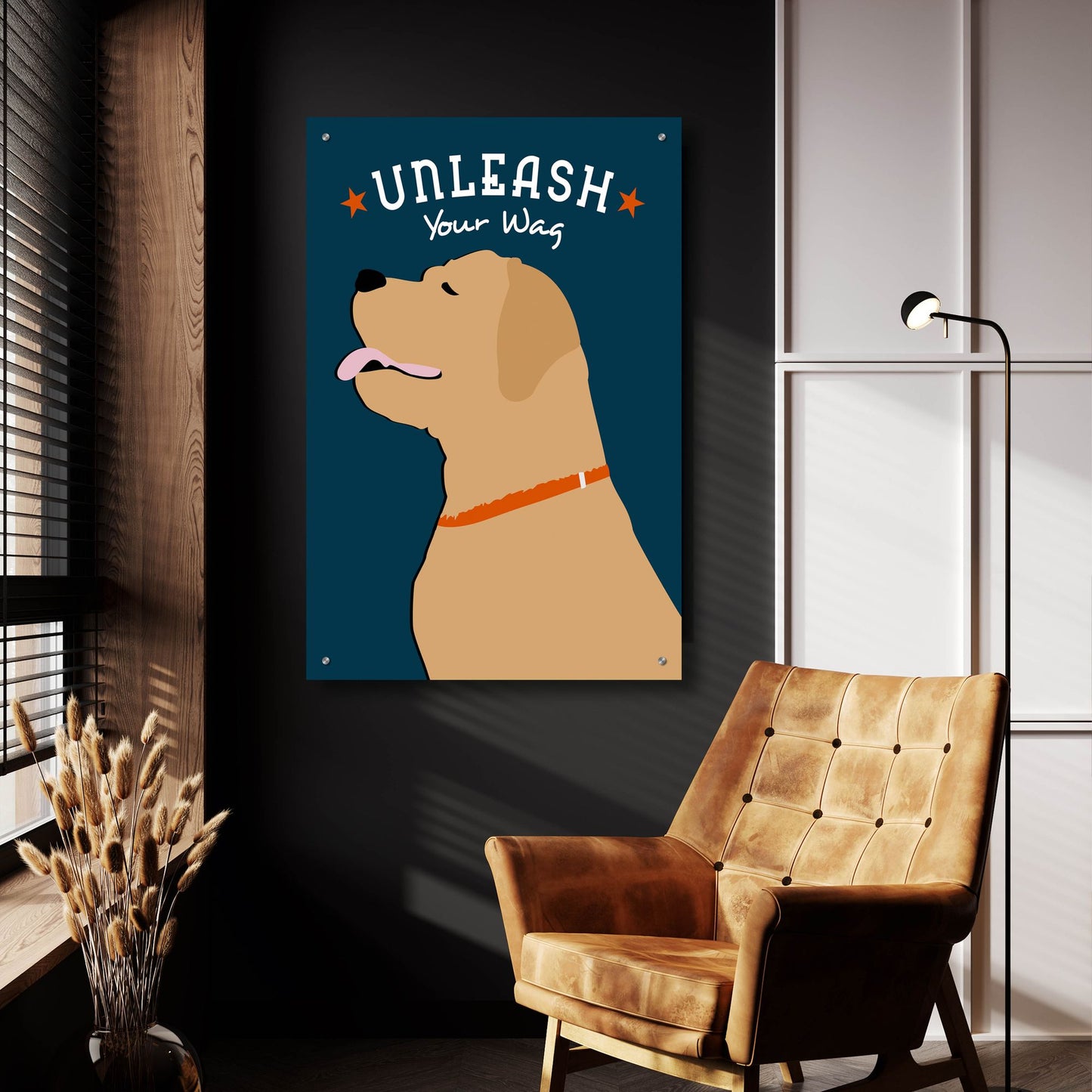 Epic Art 'Unleash Your Wag' by Ginger Oliphant, Acrylic Glass Wall Art,24x36