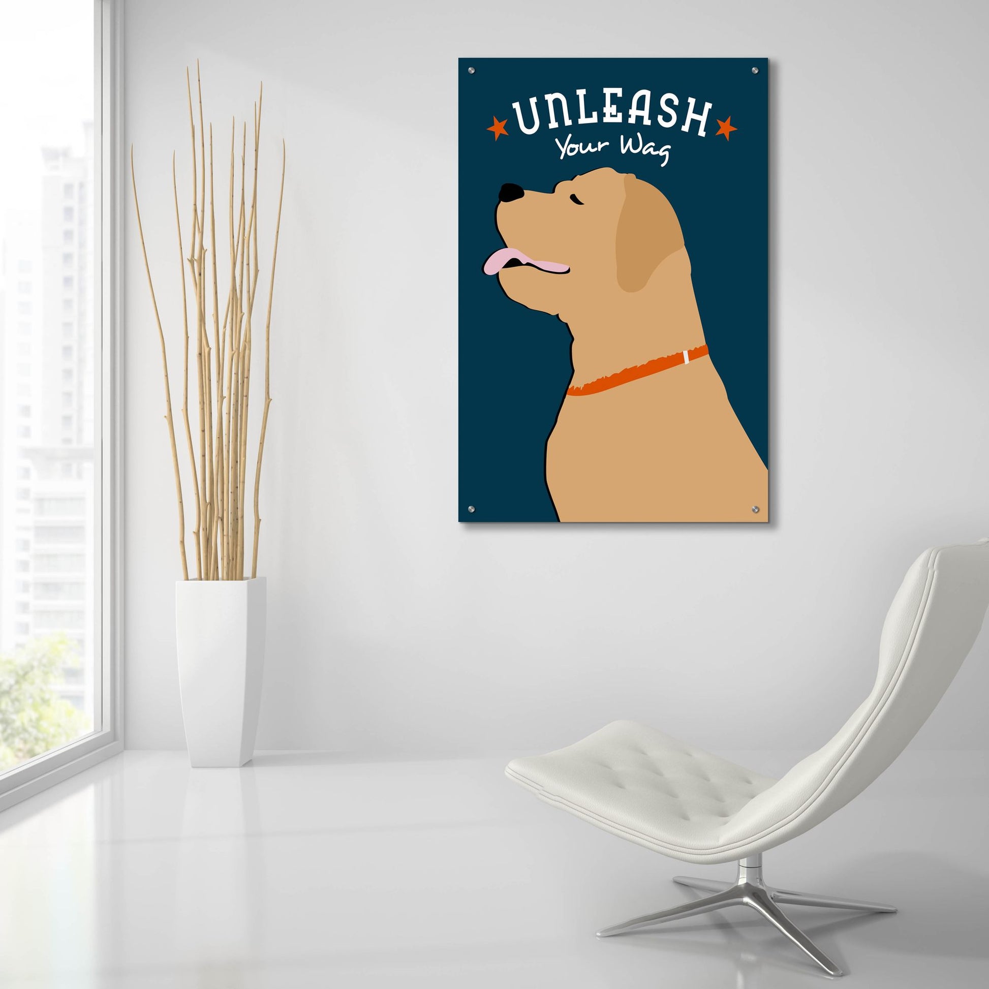 Epic Art 'Unleash Your Wag' by Ginger Oliphant, Acrylic Glass Wall Art,24x36