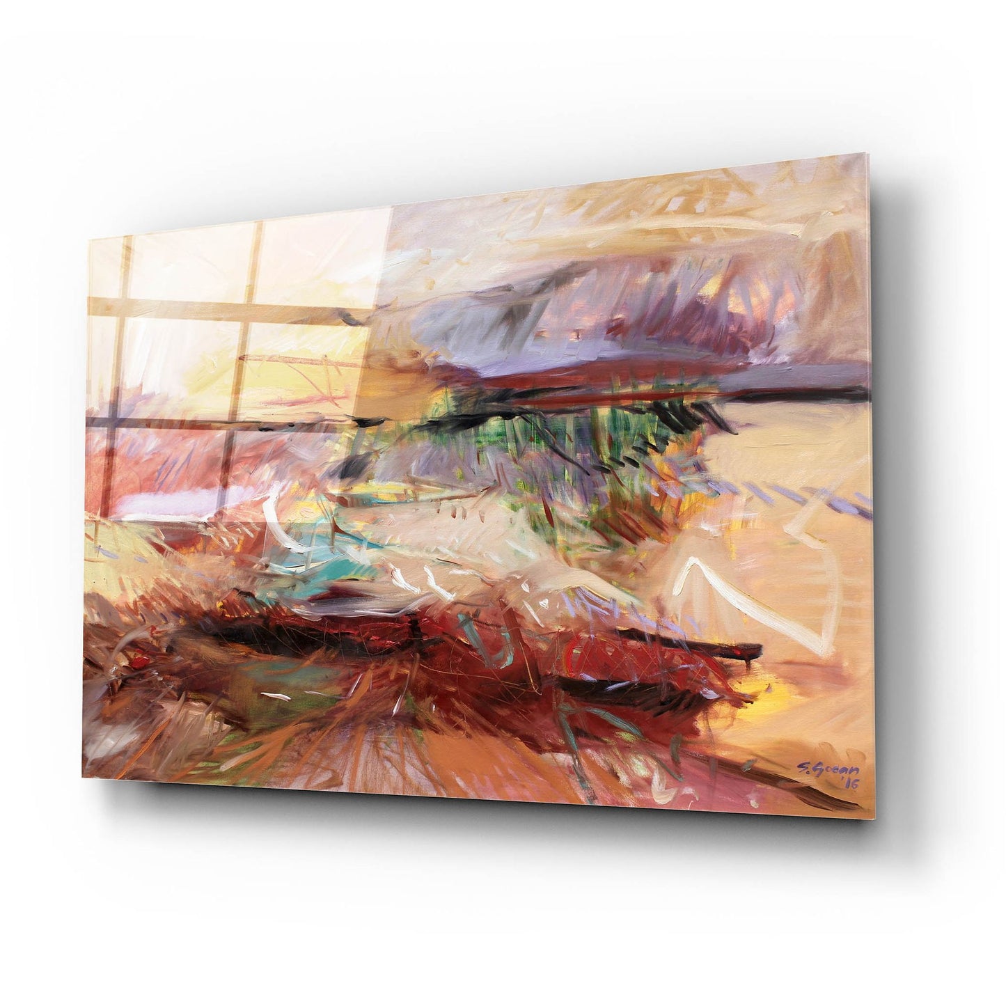 Epic Art 'Afternoon In The Desert' by Gocan, Acrylic Glass Wall Art,24x16