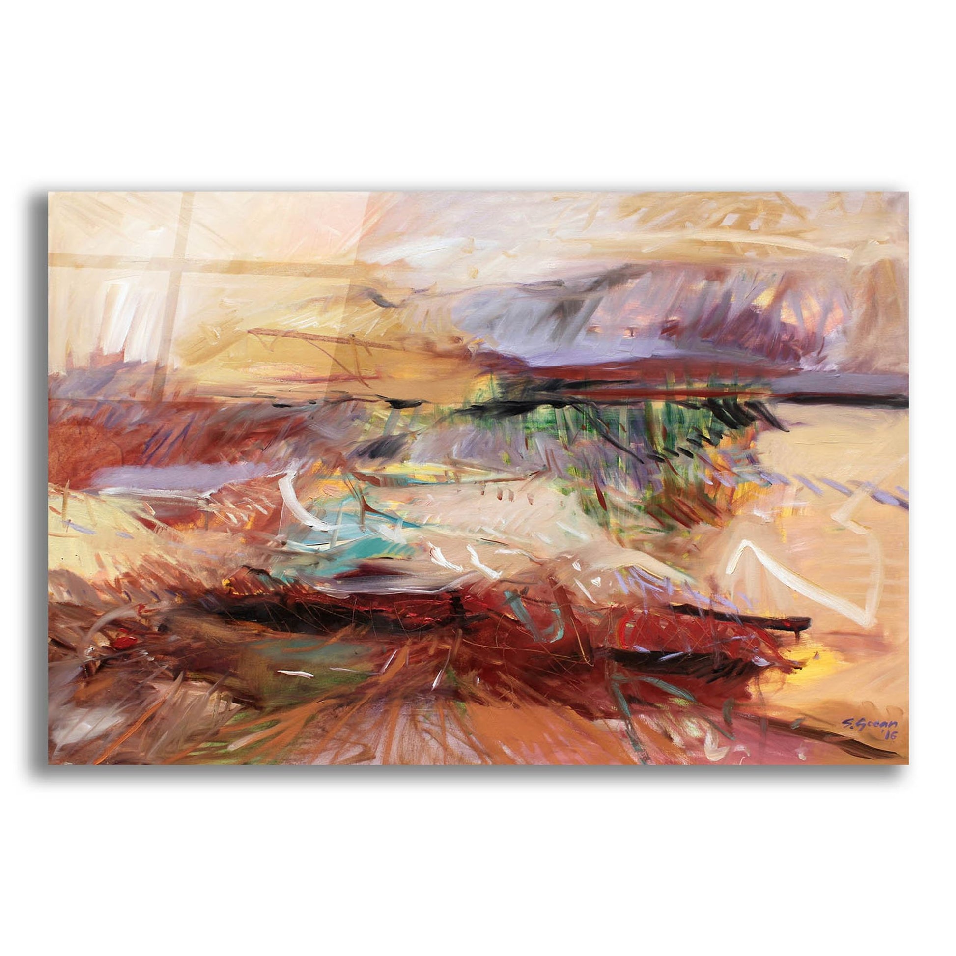 Epic Art 'Afternoon In The Desert' by Gocan, Acrylic Glass Wall Art,24x16