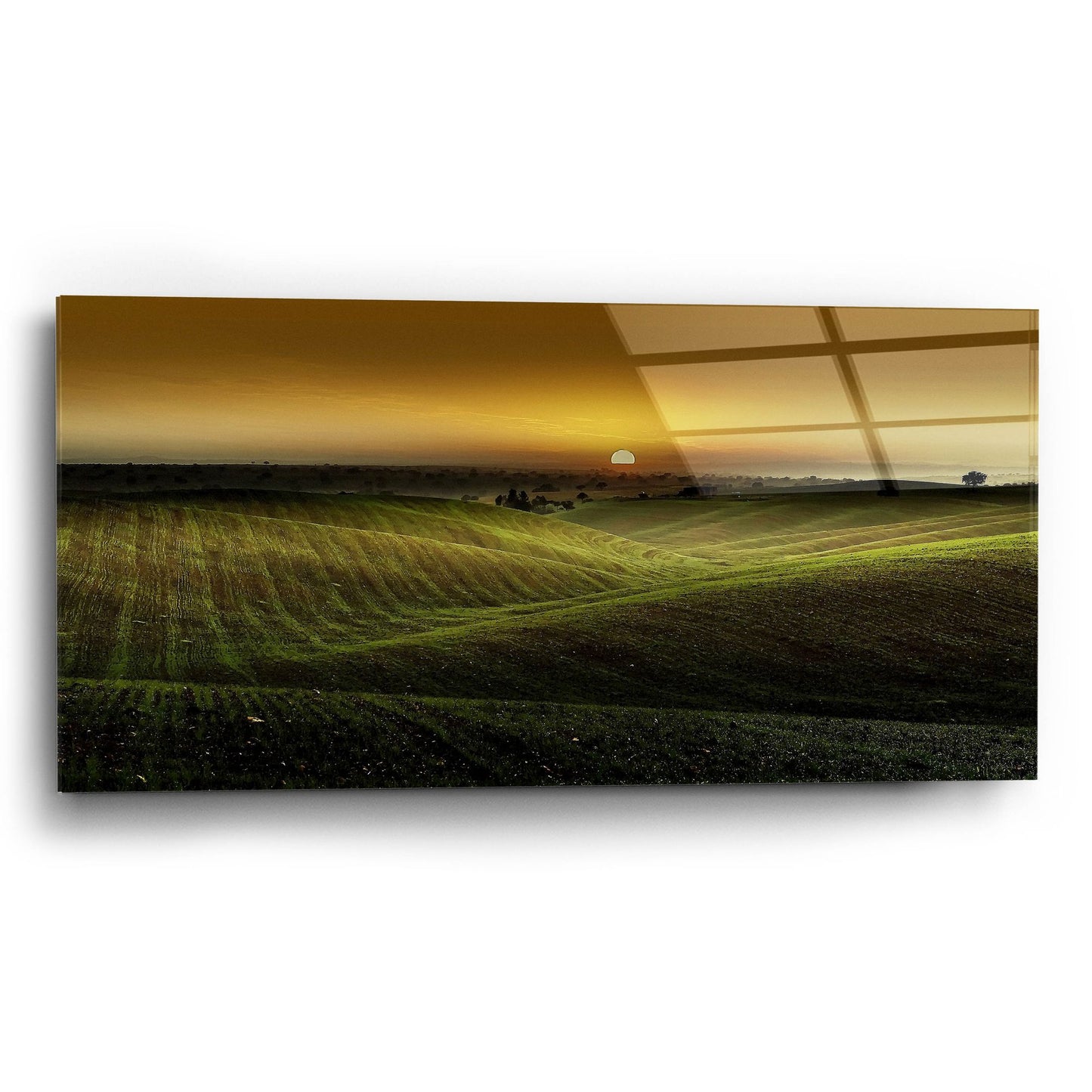 Epic Art 'Alentejo Sunset' by Goncalves, Acrylic Glass Wall Art,24x12