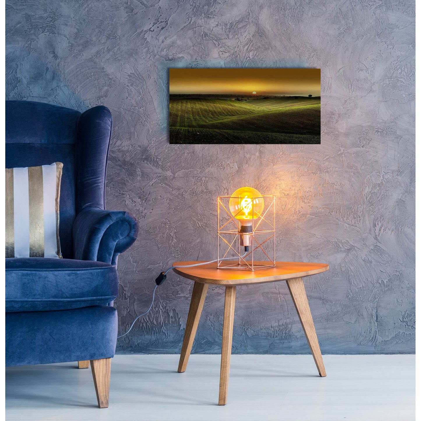 Epic Art 'Alentejo Sunset' by Goncalves, Acrylic Glass Wall Art,24x12