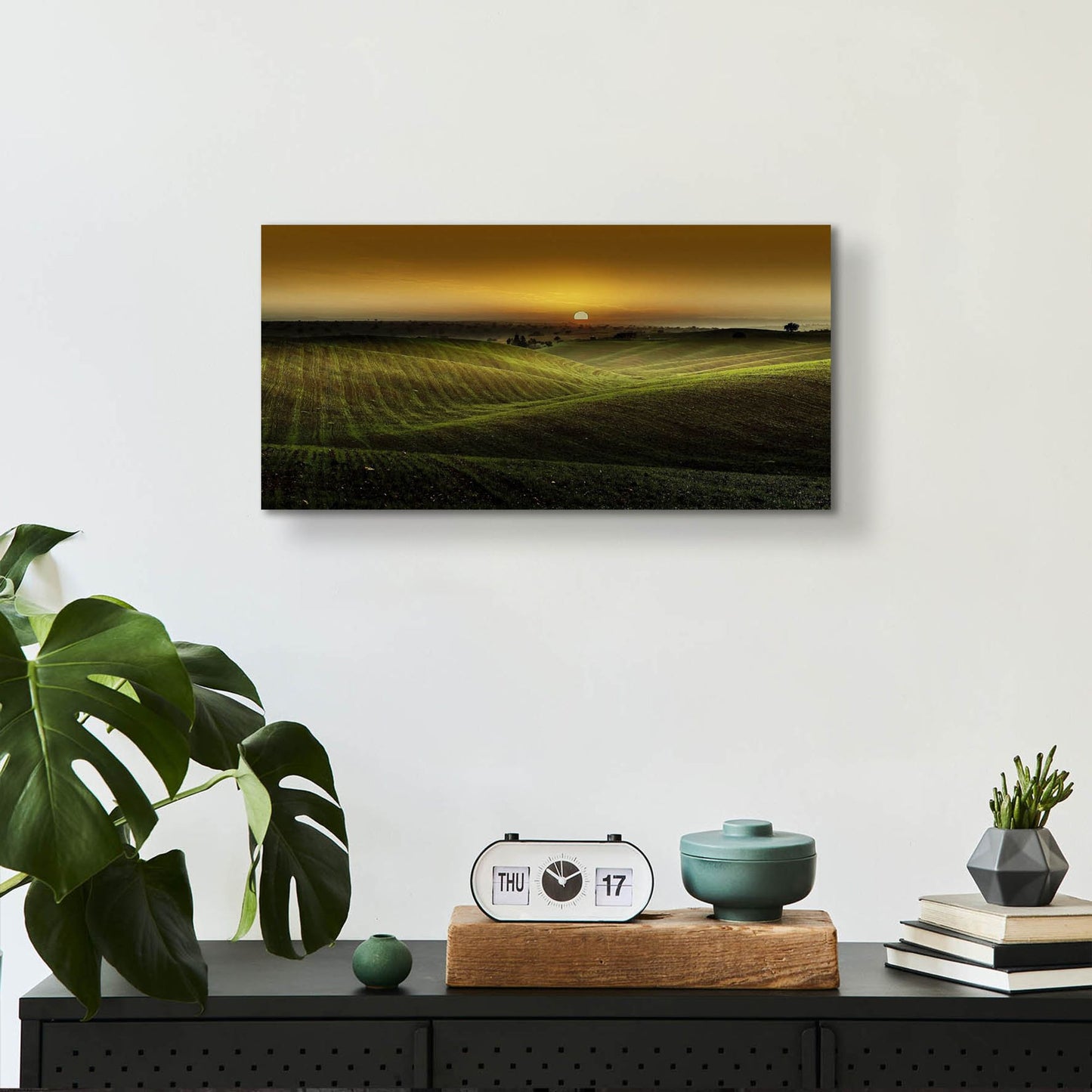 Epic Art 'Alentejo Sunset' by Goncalves, Acrylic Glass Wall Art,24x12