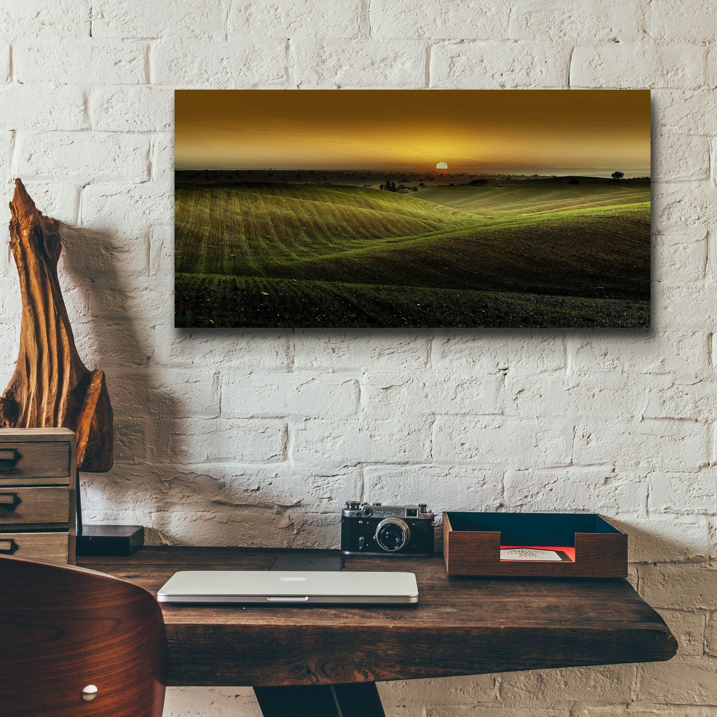 Epic Art 'Alentejo Sunset' by Goncalves, Acrylic Glass Wall Art,24x12