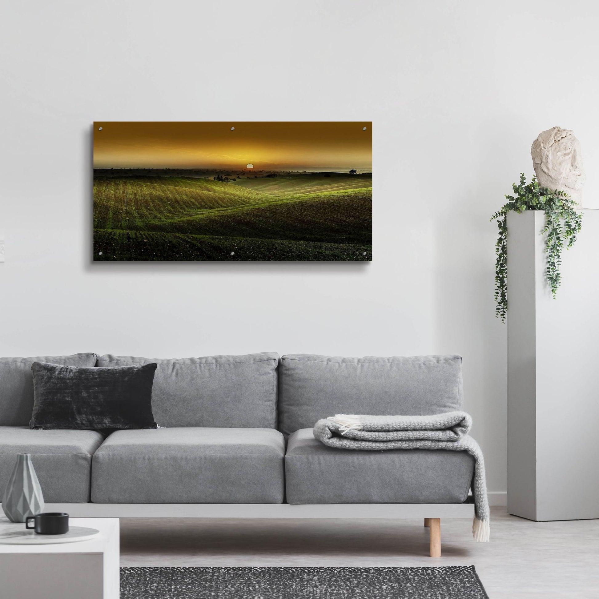 Epic Art 'Alentejo Sunset' by Goncalves, Acrylic Glass Wall Art,48x24