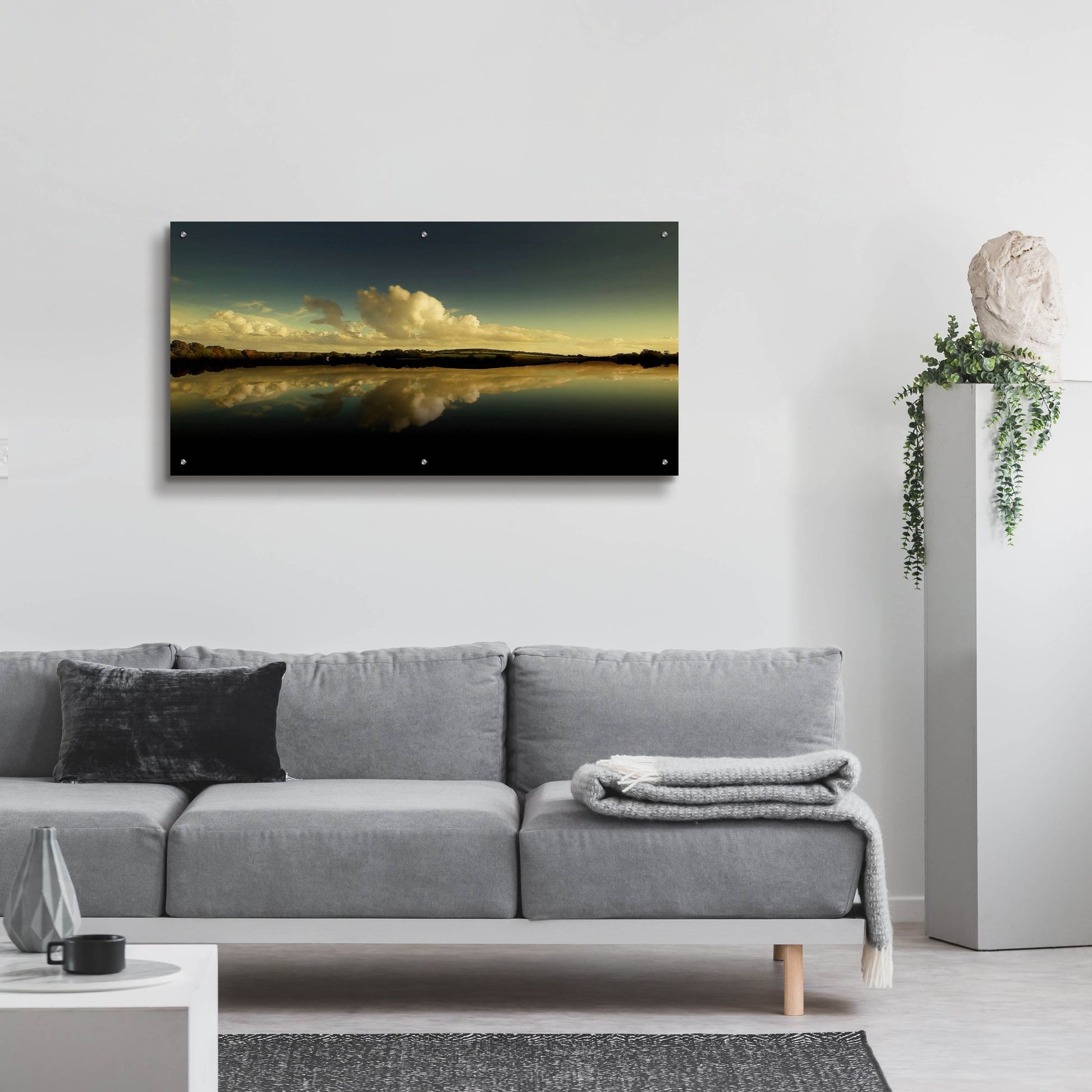 Epic Art 'Cloud Reflection' by Goncalves, Acrylic Glass Wall Art,48x24