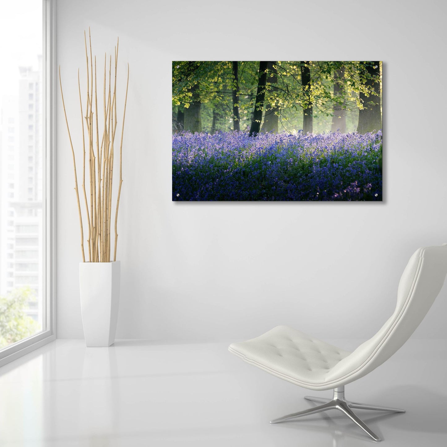 Epic Art 'Last Of The Bluebells' by Goncalves, Acrylic Glass Wall Art,36x24