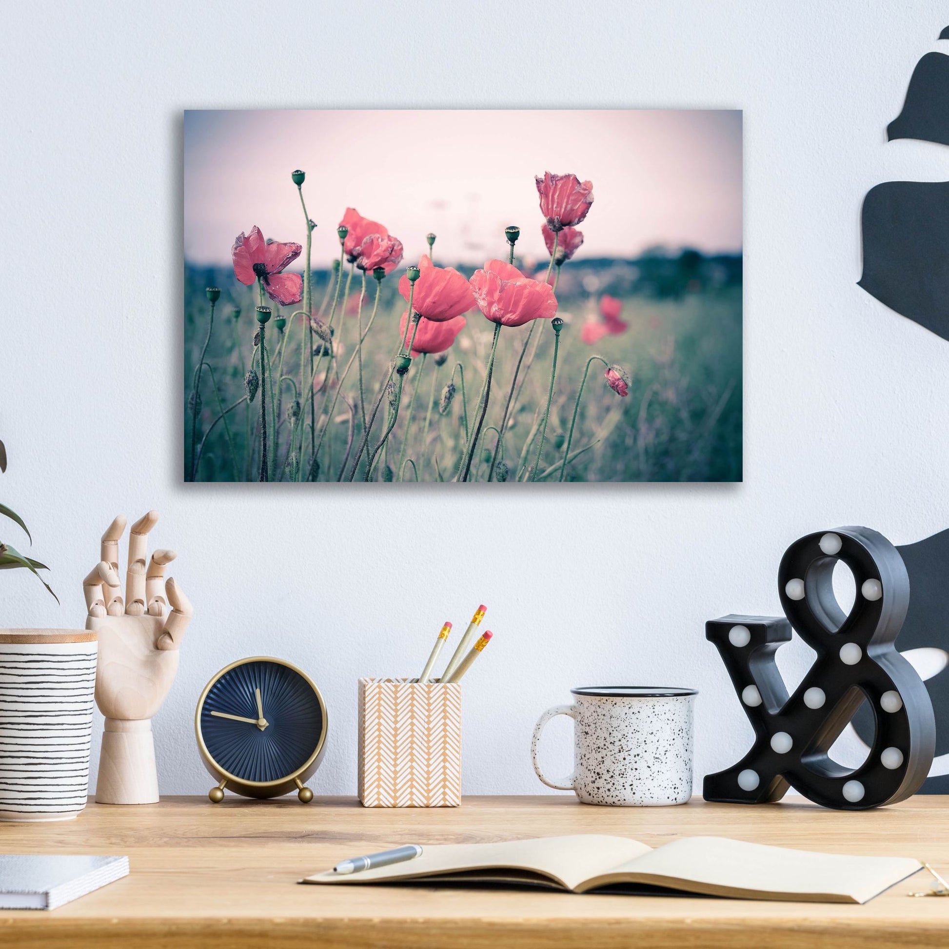 Epic Art 'Pink Tulips' by Goncalves, Acrylic Glass Wall Art,16x12