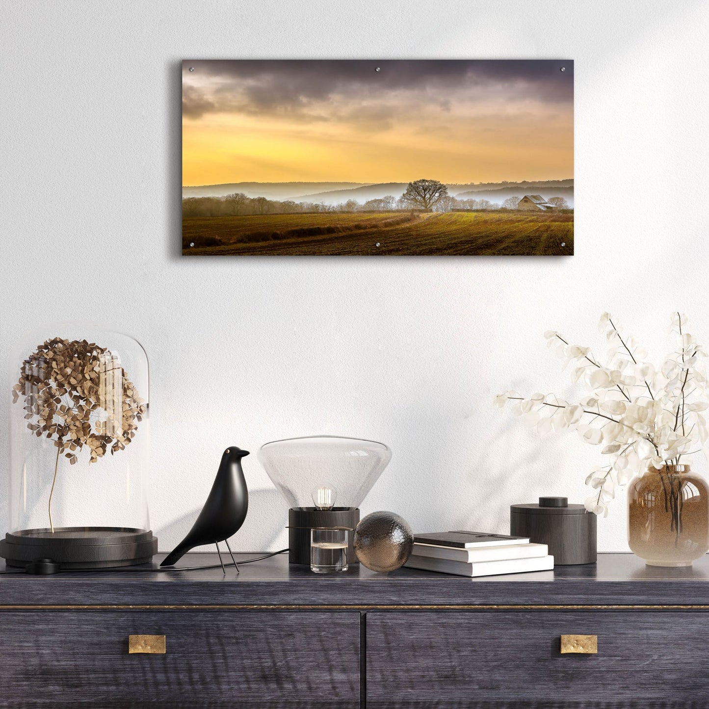 Epic Art 'The Farm' by Goncalves, Acrylic Glass Wall Art,48x24