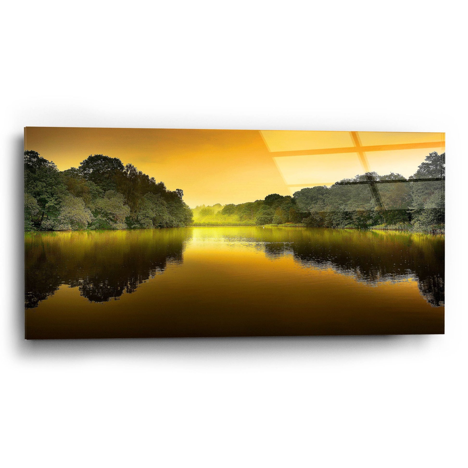 Epic Art 'The Lake' by Goncalves, Acrylic Glass Wall Art,24x12