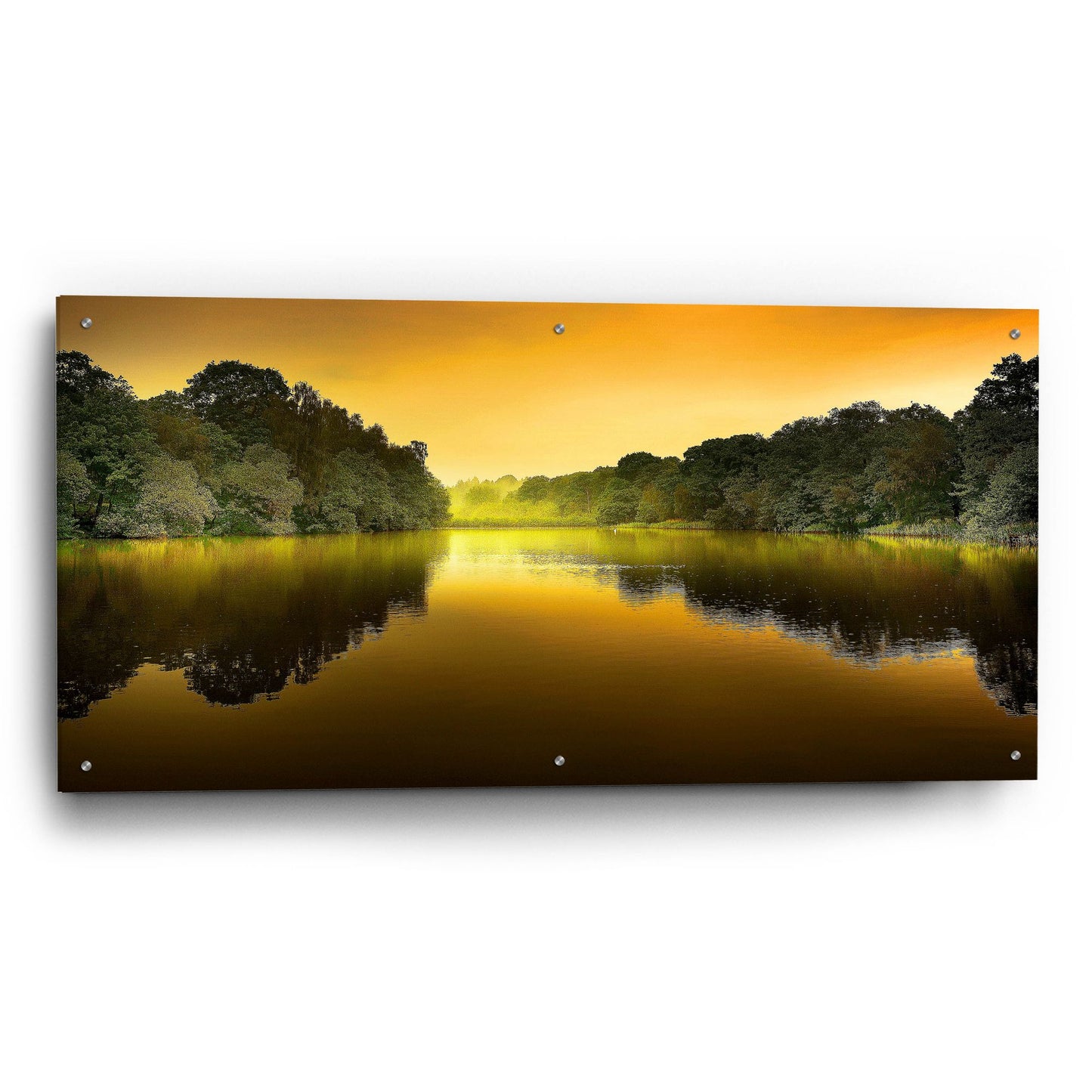 Epic Art 'The Lake' by Goncalves, Acrylic Glass Wall Art,48x24