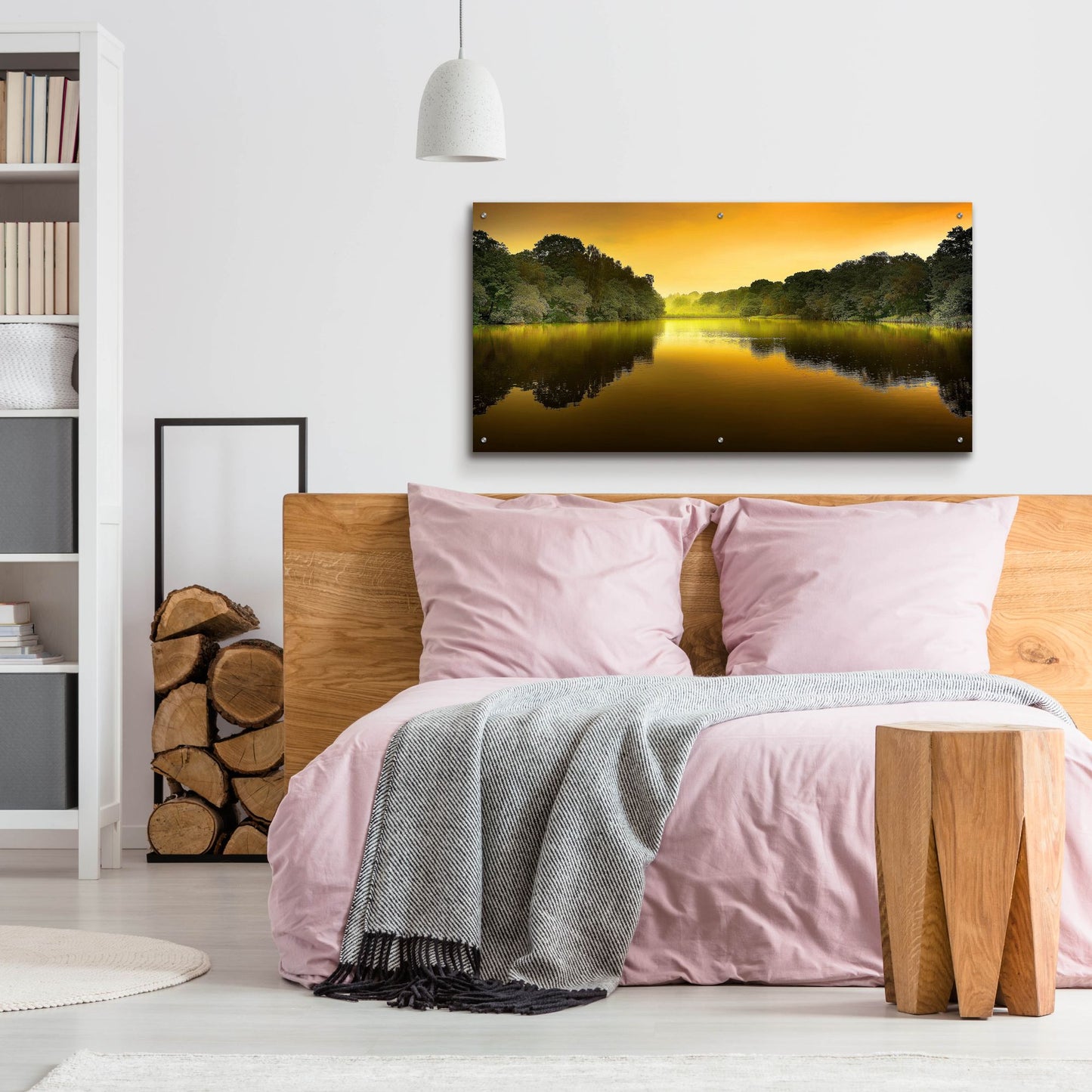 Epic Art 'The Lake' by Goncalves, Acrylic Glass Wall Art,48x24