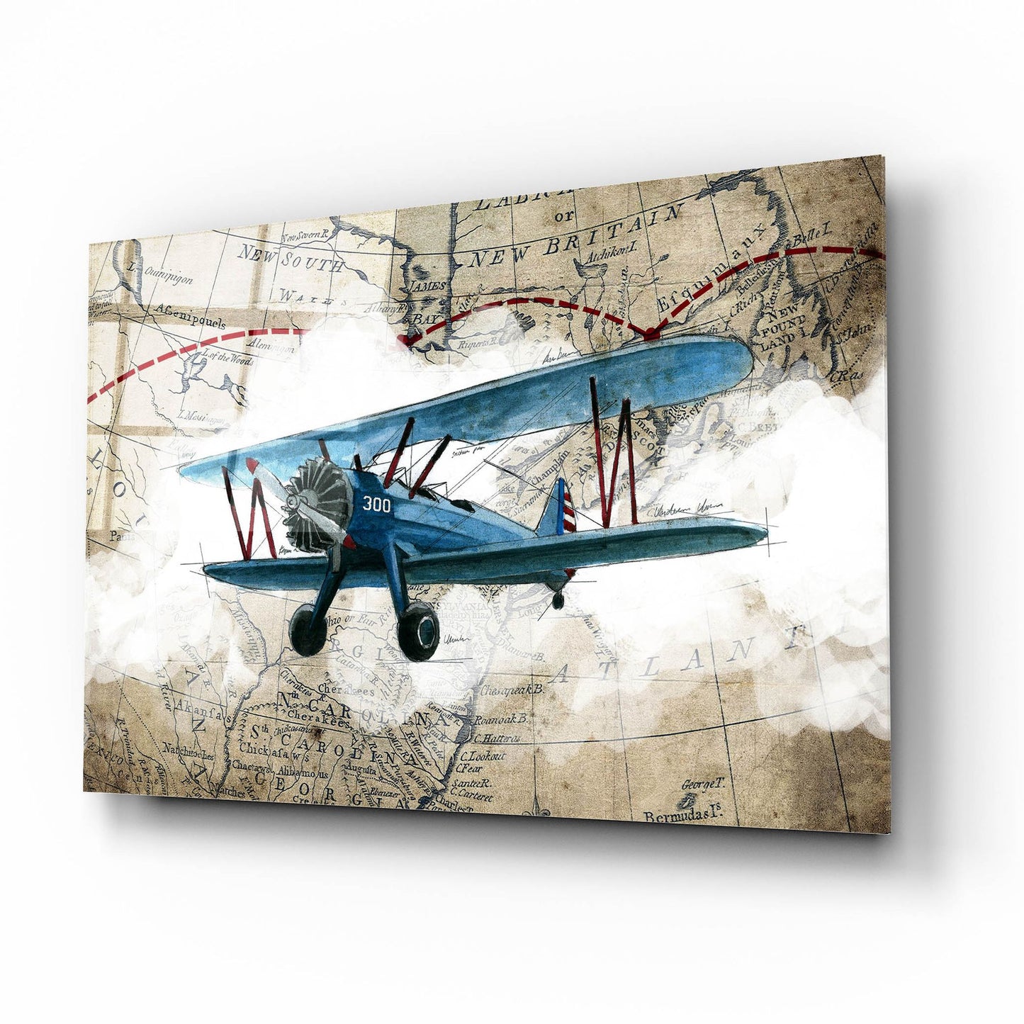 Epic Art 'Biplane 1' by Graphinc, Acrylic Glass Wall Art,16x12