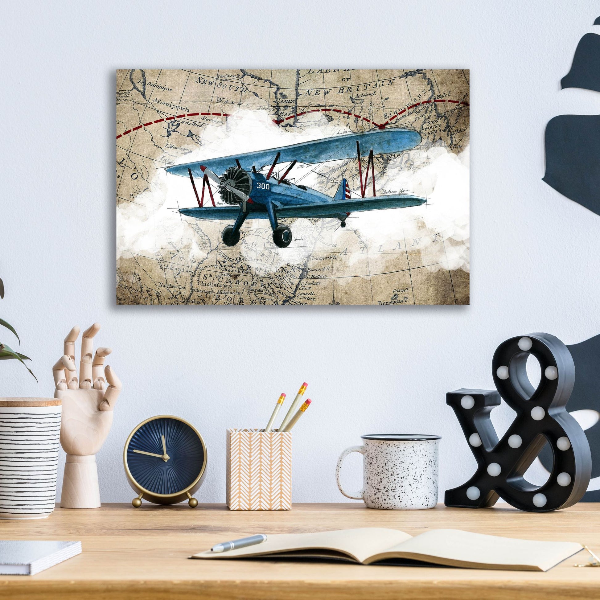 Epic Art 'Biplane 1' by Graphinc, Acrylic Glass Wall Art,16x12