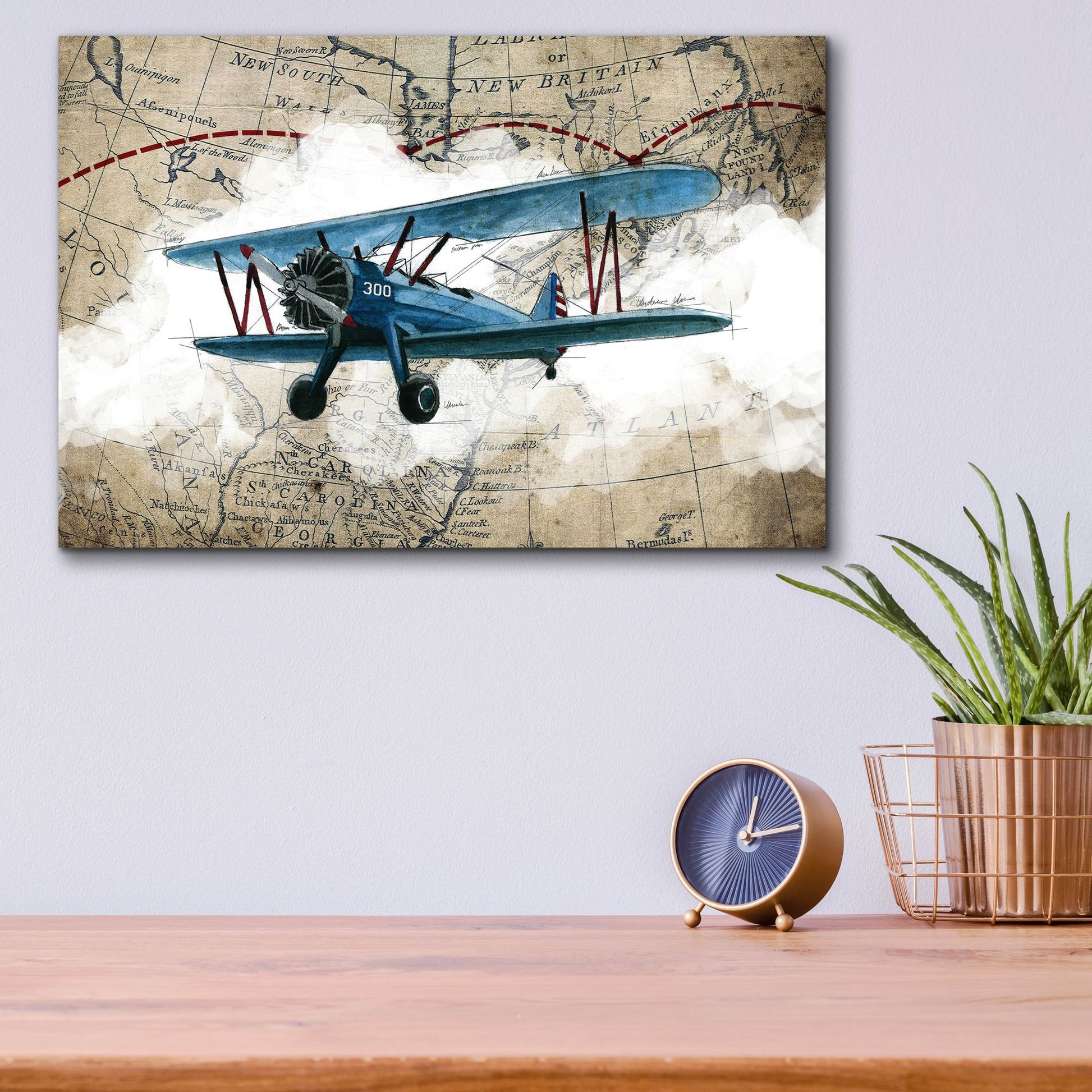 Epic Art 'Biplane 1' by Graphinc, Acrylic Glass Wall Art,16x12