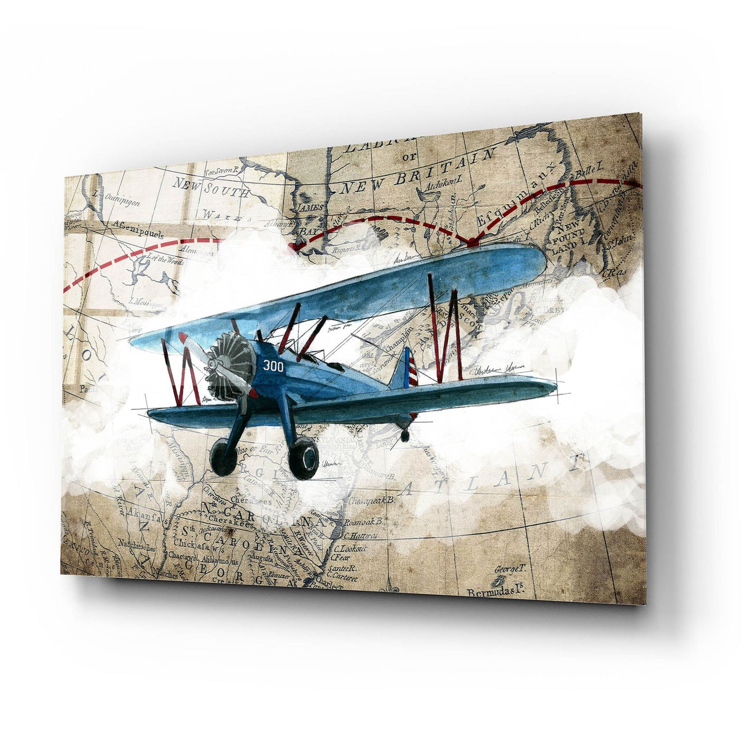 Epic Art 'Biplane 1' by Graphinc, Acrylic Glass Wall Art,24x16