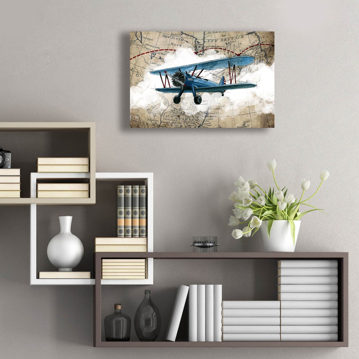 Epic Art 'Biplane 1' by Graphinc, Acrylic Glass Wall Art,24x16