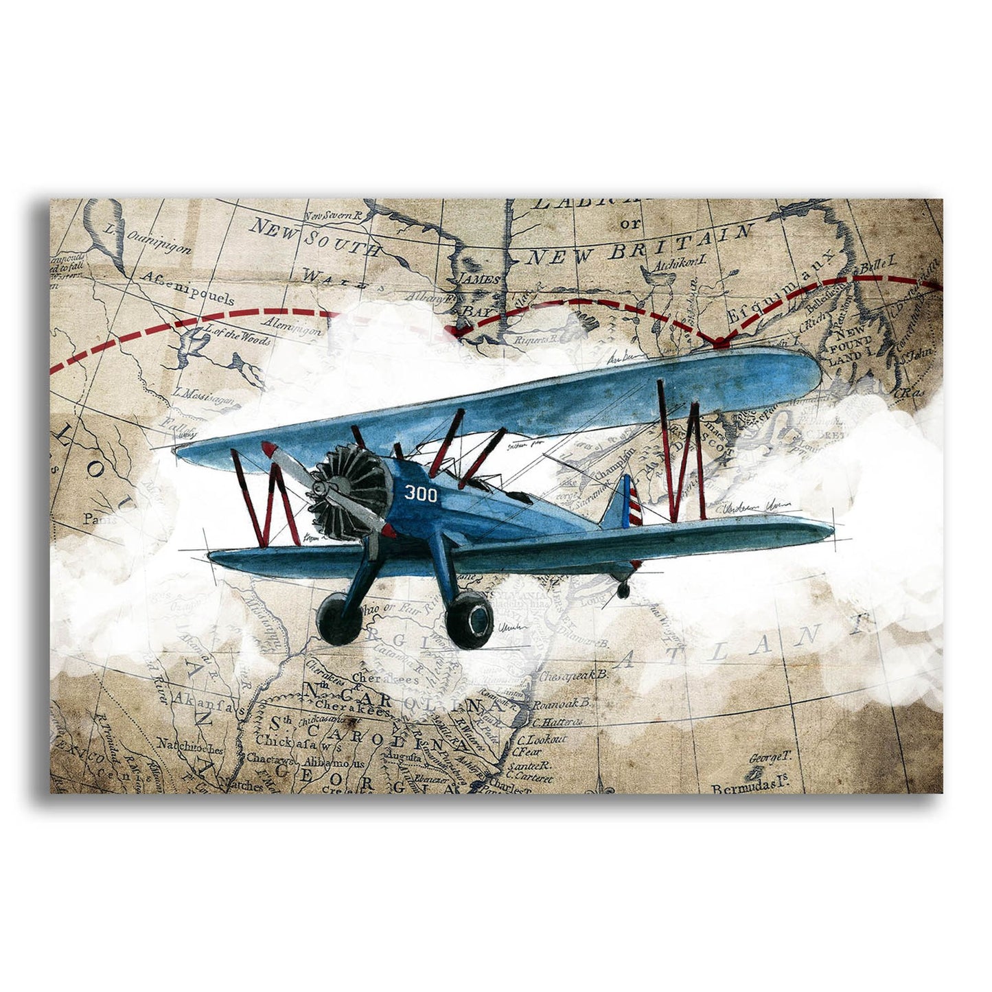 Epic Art 'Biplane 1' by Graphinc, Acrylic Glass Wall Art,24x16