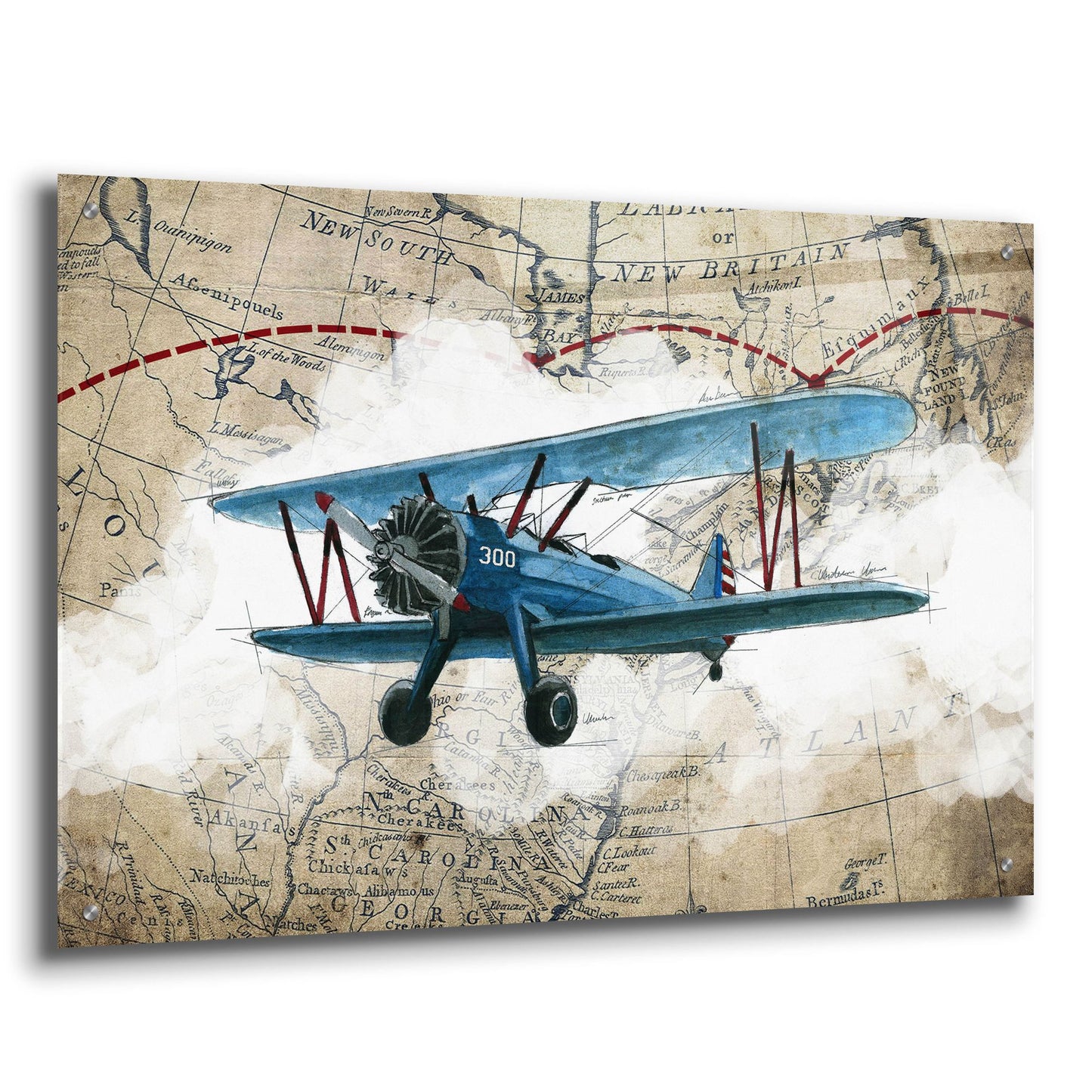 Epic Art 'Biplane 1' by Graphinc, Acrylic Glass Wall Art,36x24