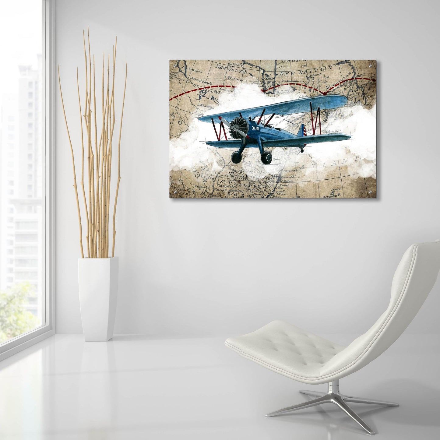 Epic Art 'Biplane 1' by Graphinc, Acrylic Glass Wall Art,36x24