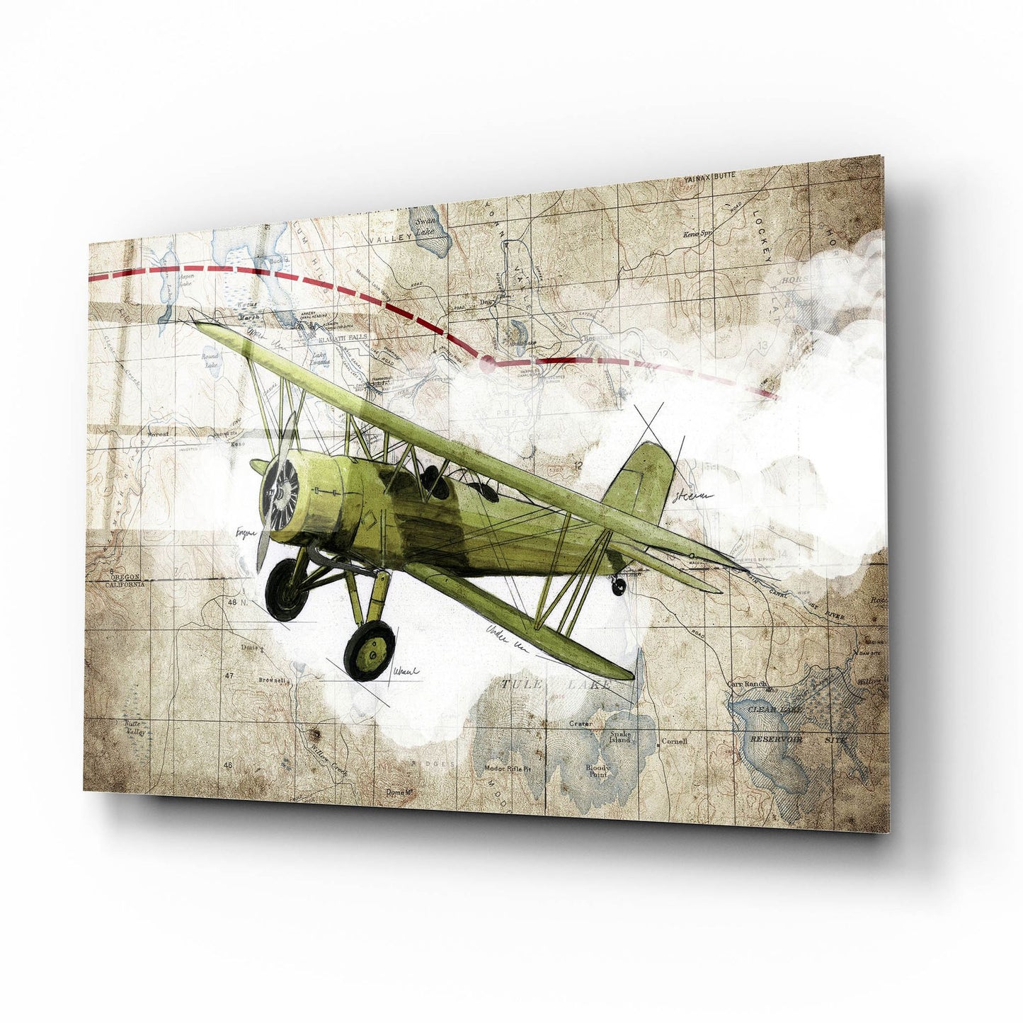 Epic Art 'Biplane 2' by Graphinc, Acrylic Glass Wall Art,16x12