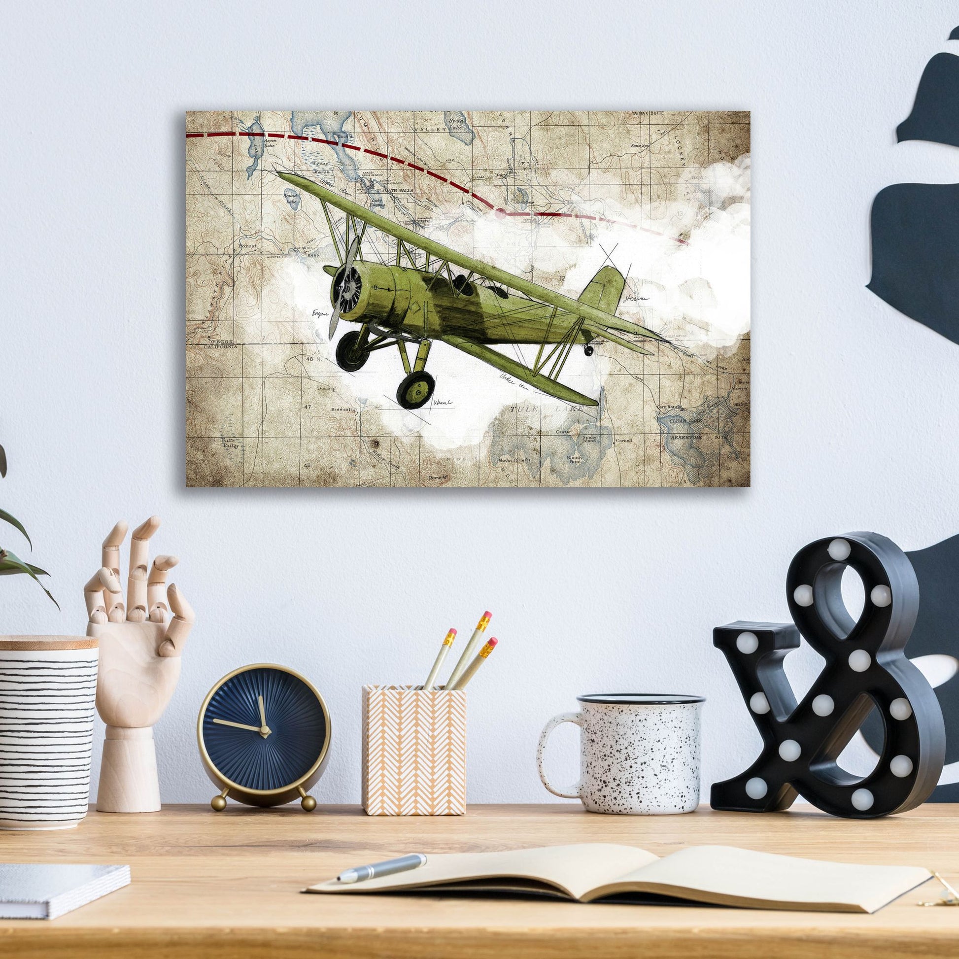 Epic Art 'Biplane 2' by Graphinc, Acrylic Glass Wall Art,16x12