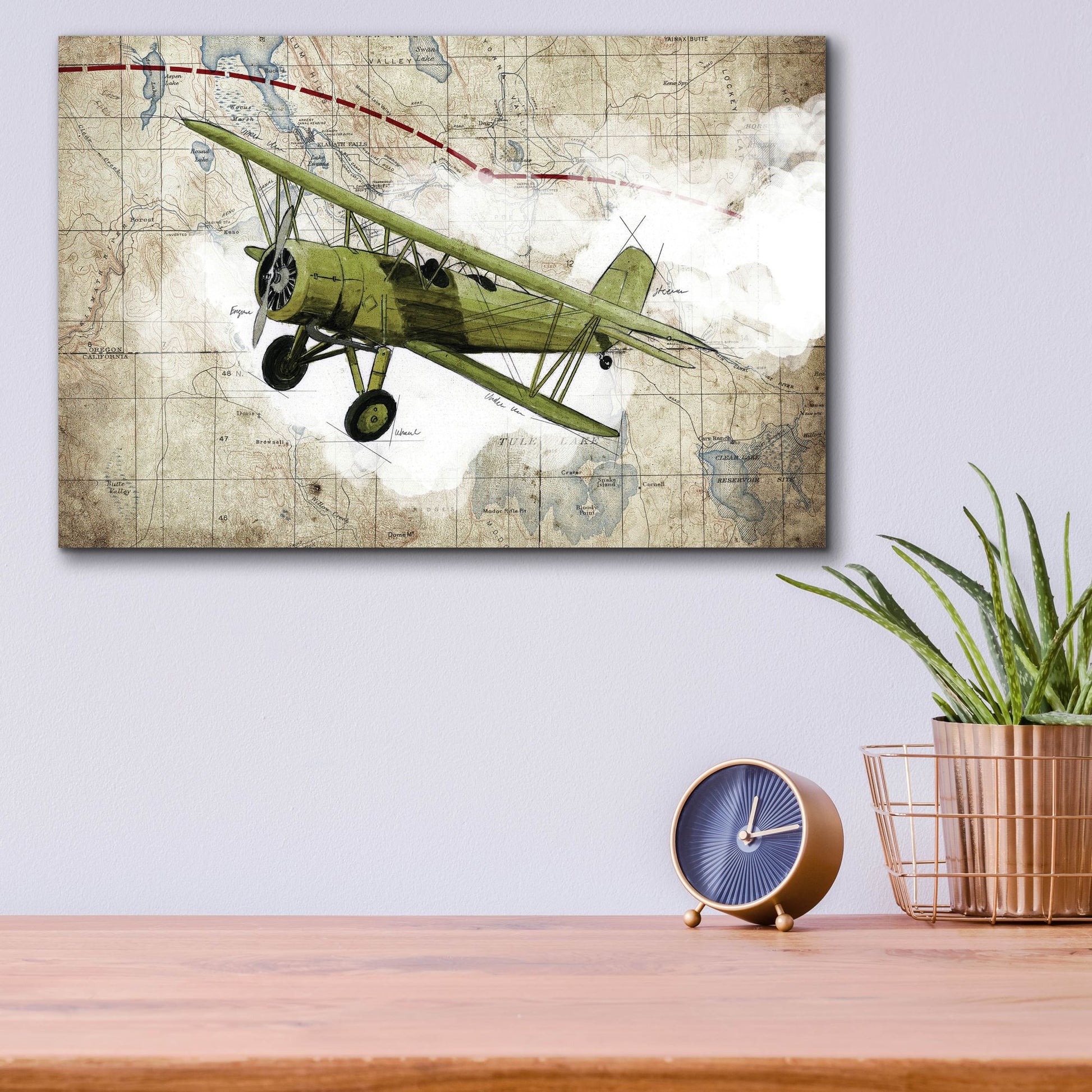 Epic Art 'Biplane 2' by Graphinc, Acrylic Glass Wall Art,16x12