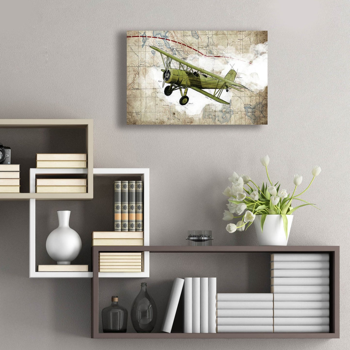 Epic Art 'Biplane 2' by Graphinc, Acrylic Glass Wall Art,24x16