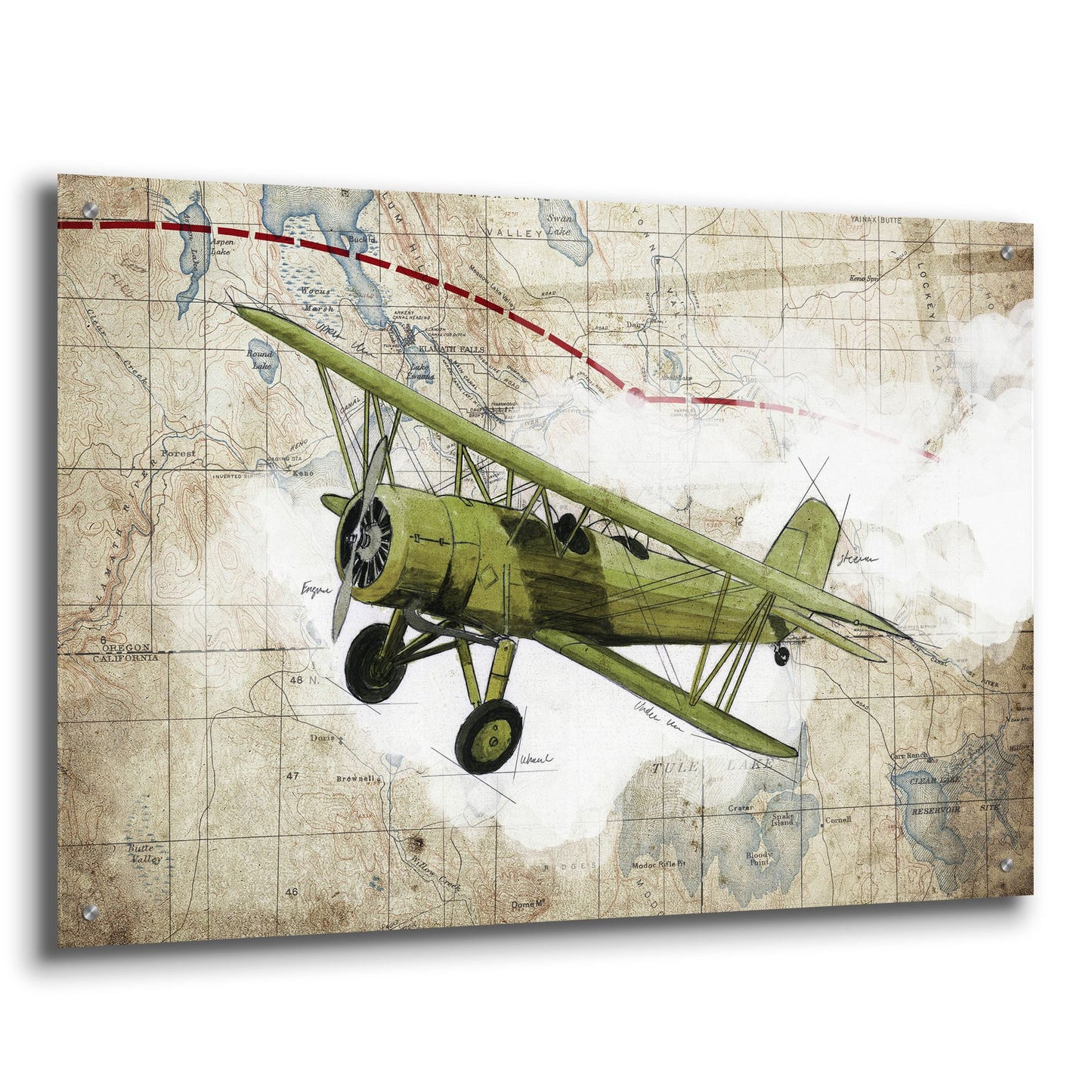 Epic Art 'Biplane 2' by Graphinc, Acrylic Glass Wall Art,36x24