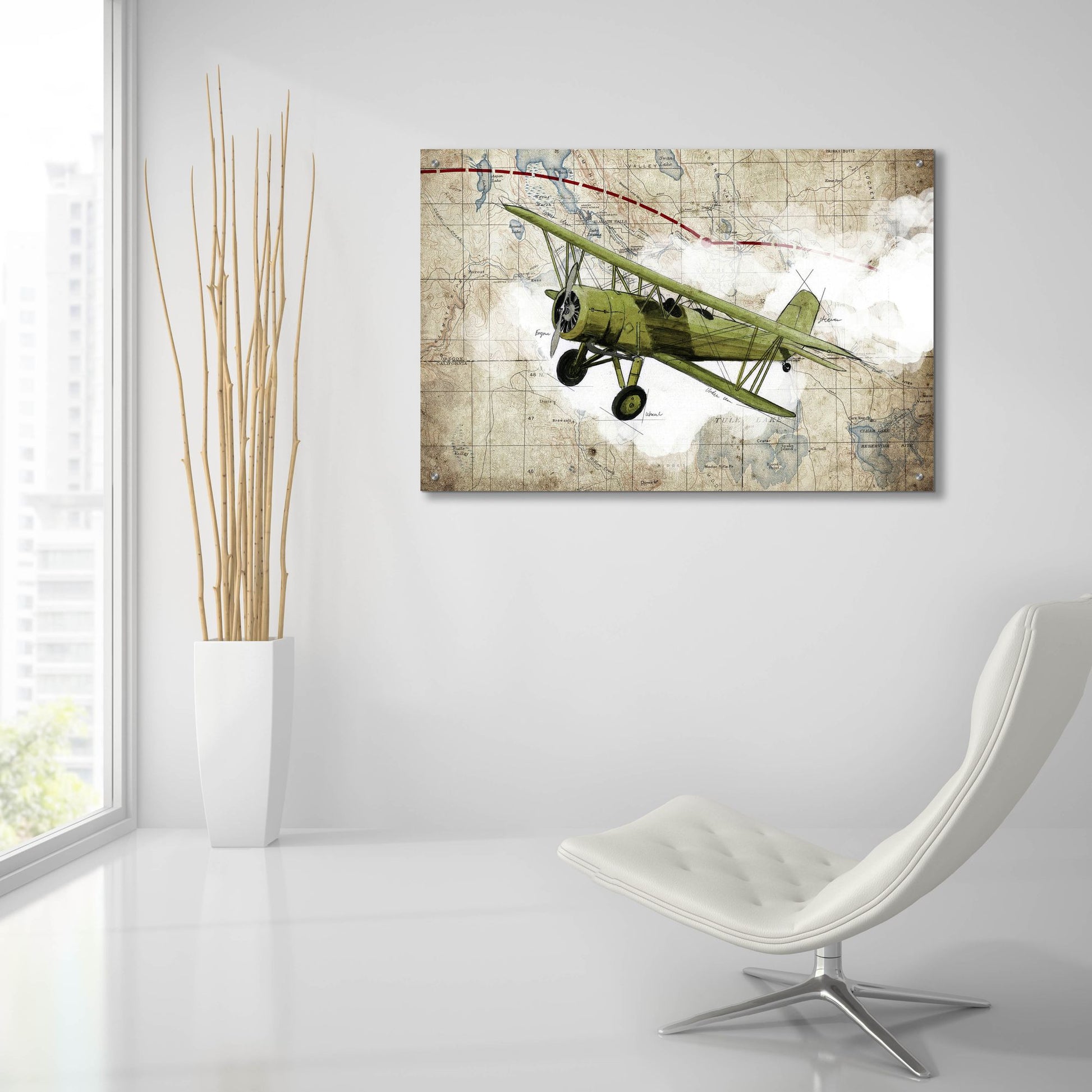 Epic Art 'Biplane 2' by Graphinc, Acrylic Glass Wall Art,36x24