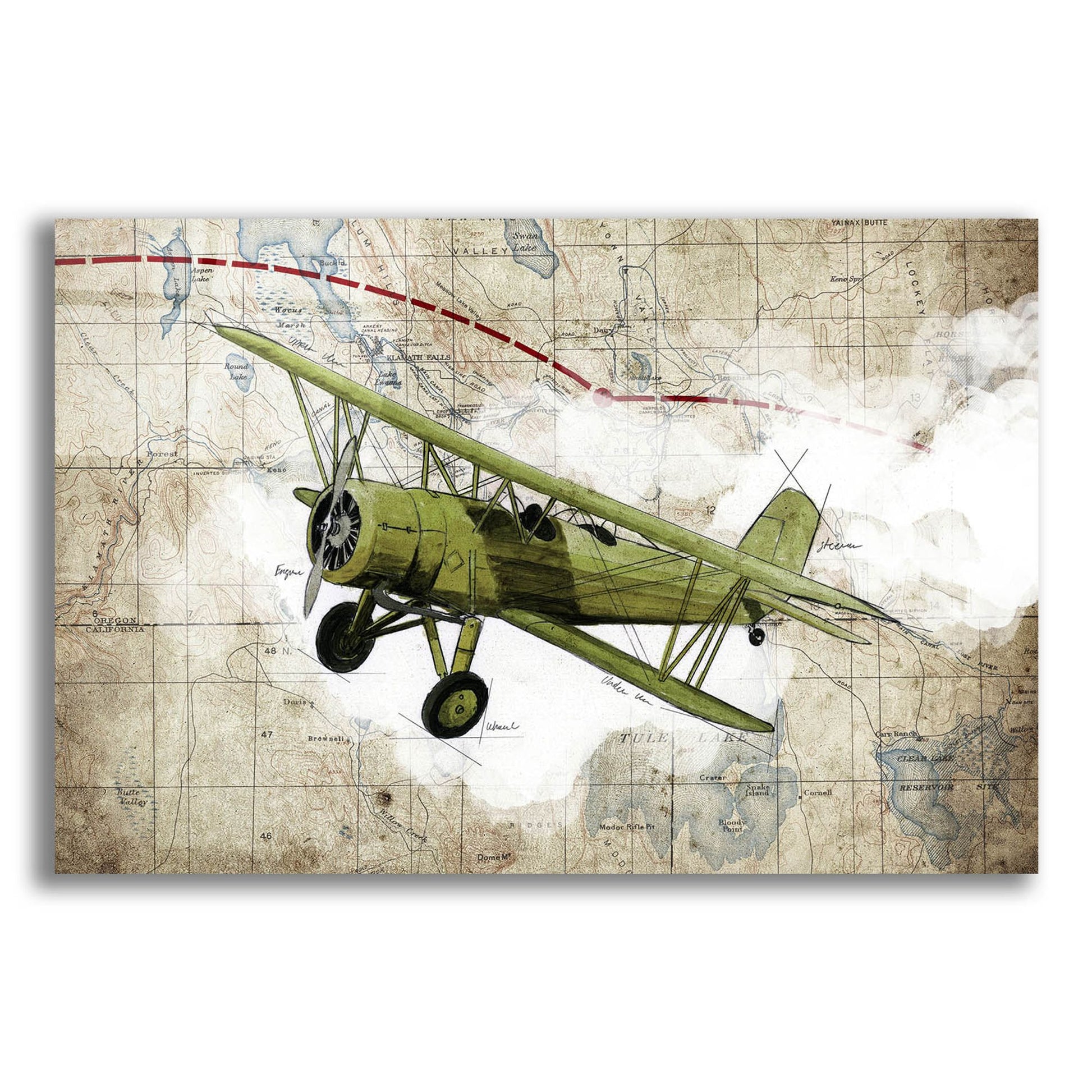 Epic Art 'Biplane 2' by Graphinc, Acrylic Glass Wall Art