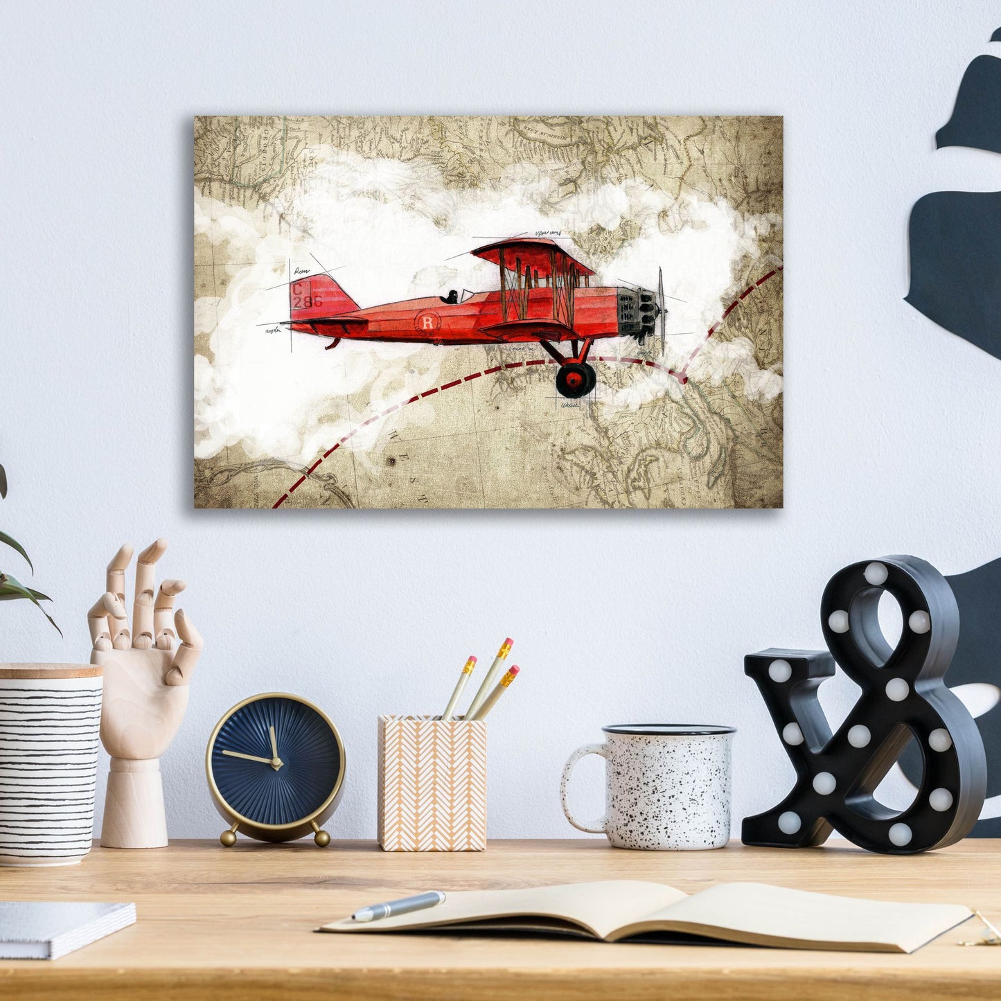 Epic Art 'Biplane 3' by Graphinc, Acrylic Glass Wall Art,16x12