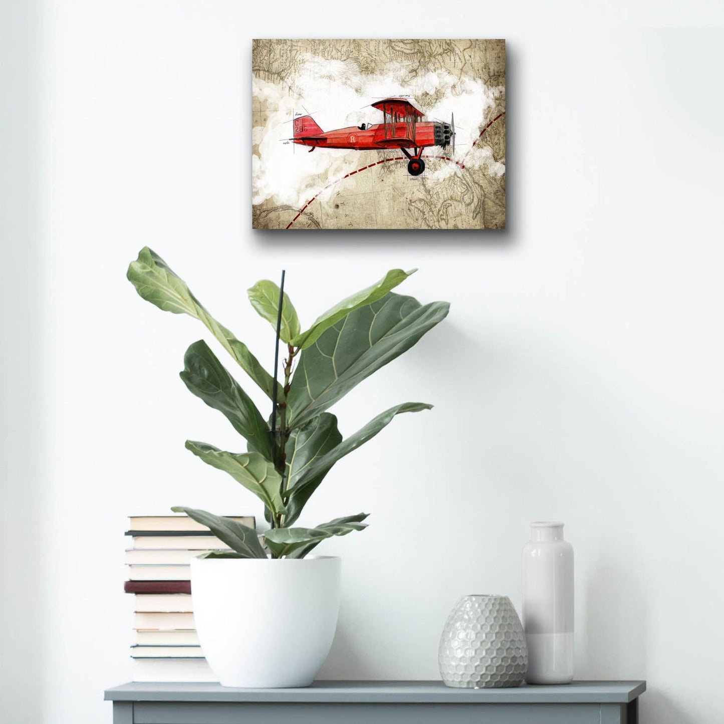 Epic Art 'Biplane 3' by Graphinc, Acrylic Glass Wall Art,16x12