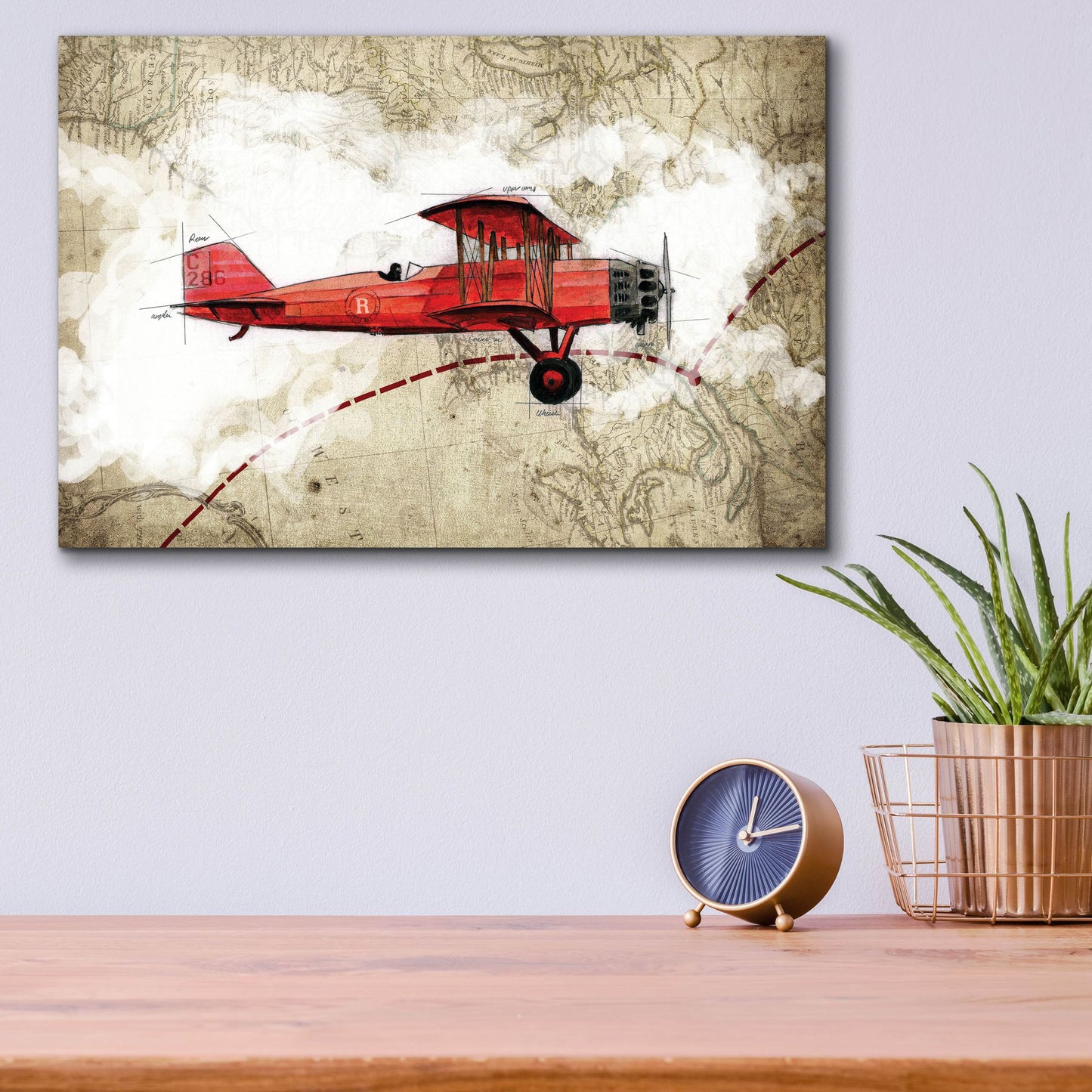 Epic Art 'Biplane 3' by Graphinc, Acrylic Glass Wall Art,16x12