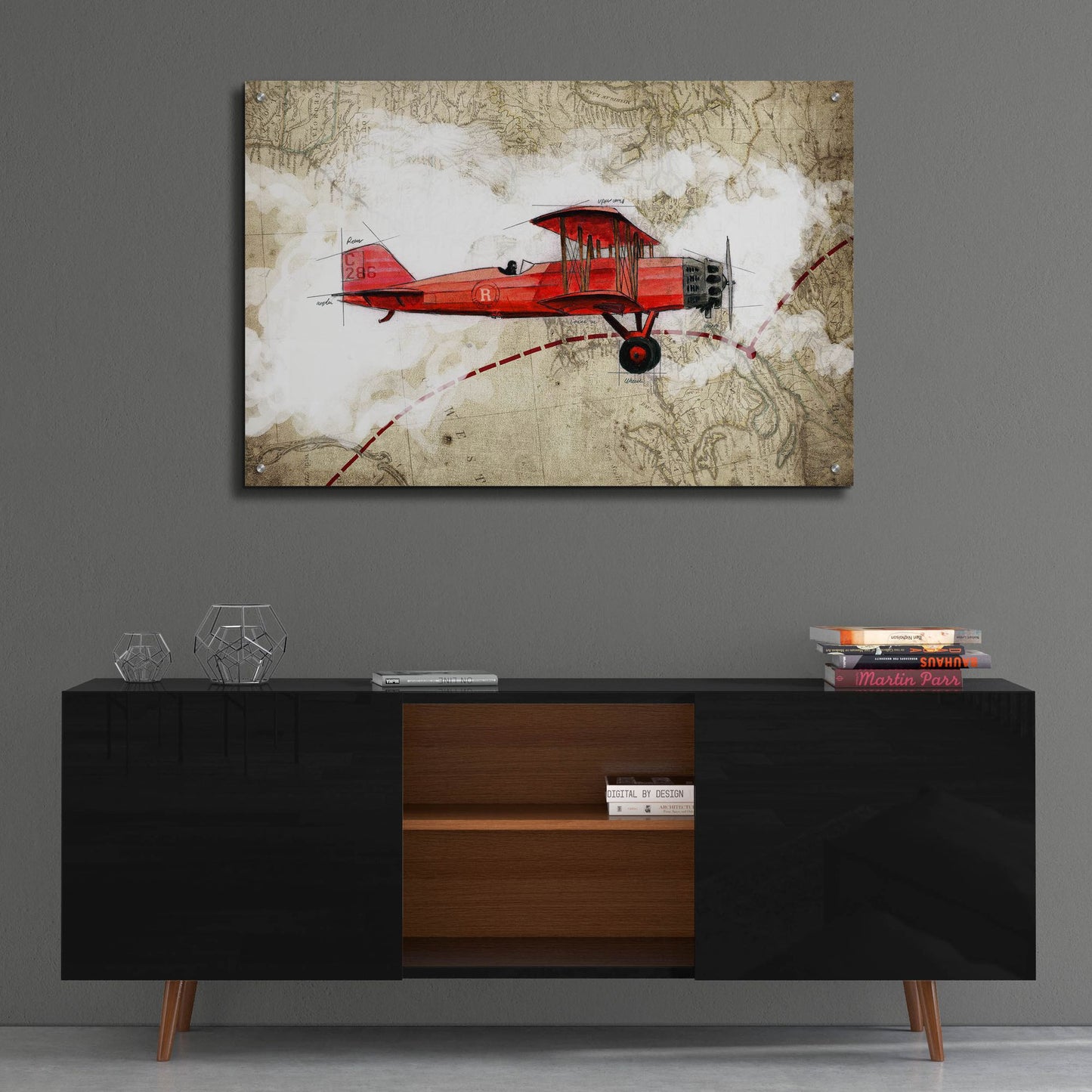 Epic Art 'Biplane 3' by Graphinc, Acrylic Glass Wall Art,36x24